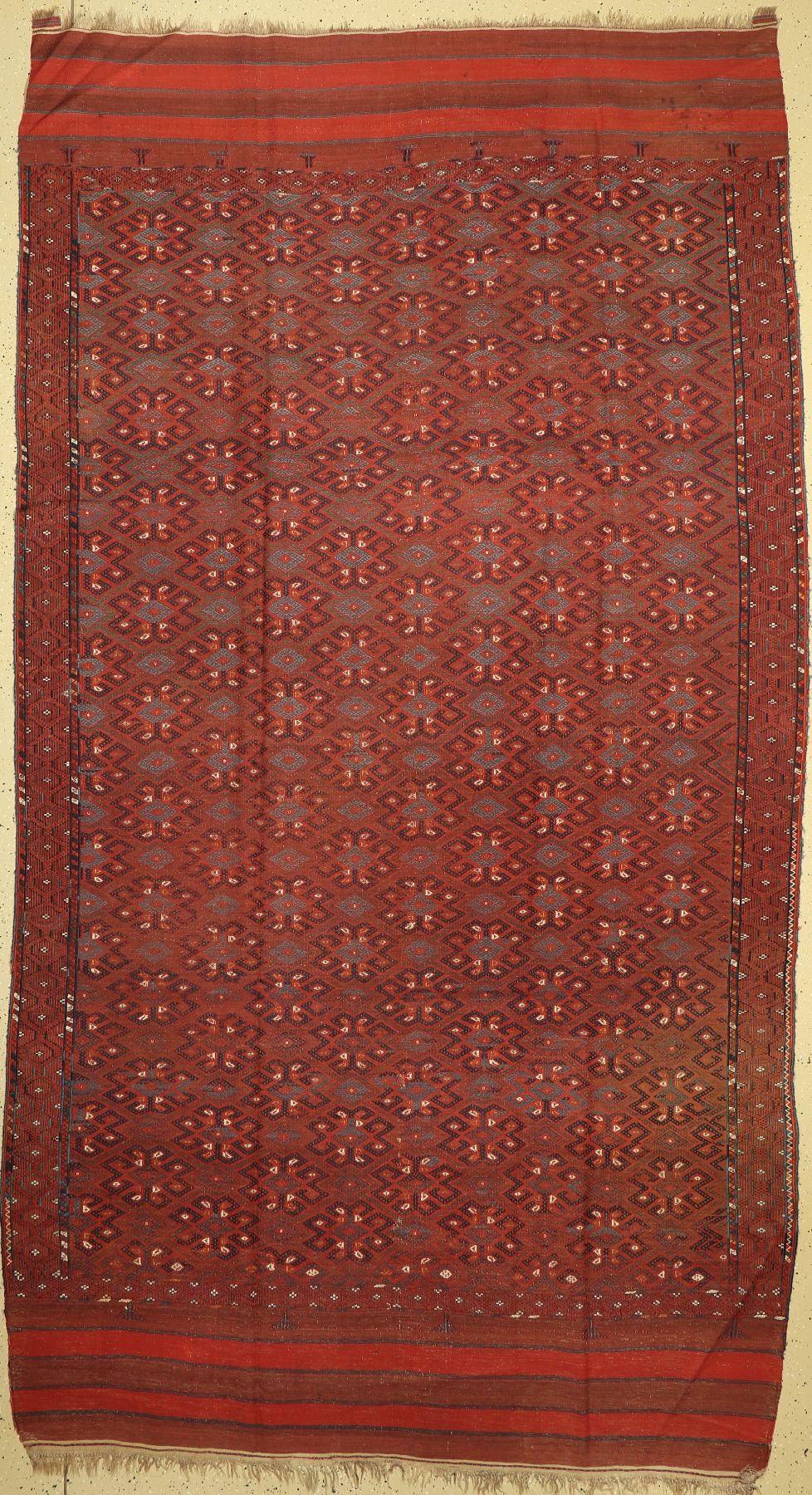 Sumakh alt, Turkmenistan, um 1940, Wolle auf Wolle, ca. 350 x 190 cm, EHZ: 2, (Fleck)