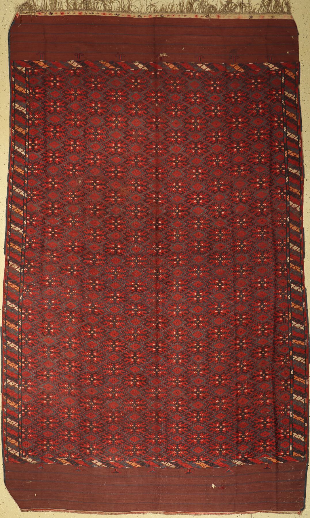 Sumakh alt, Turkmenistan, um 1940, Wolle auf Wolle, ca. 365 x 215 cm, EHZ: 3, (paar kleine Löcher)