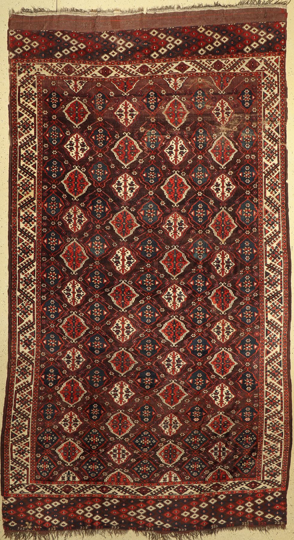 Antiker Tschaudor Hauptteppich, Turkmenistan, 19. Jhd, Wolle auf Wolle, ca. 410 x 220 cm, EHZ: 5