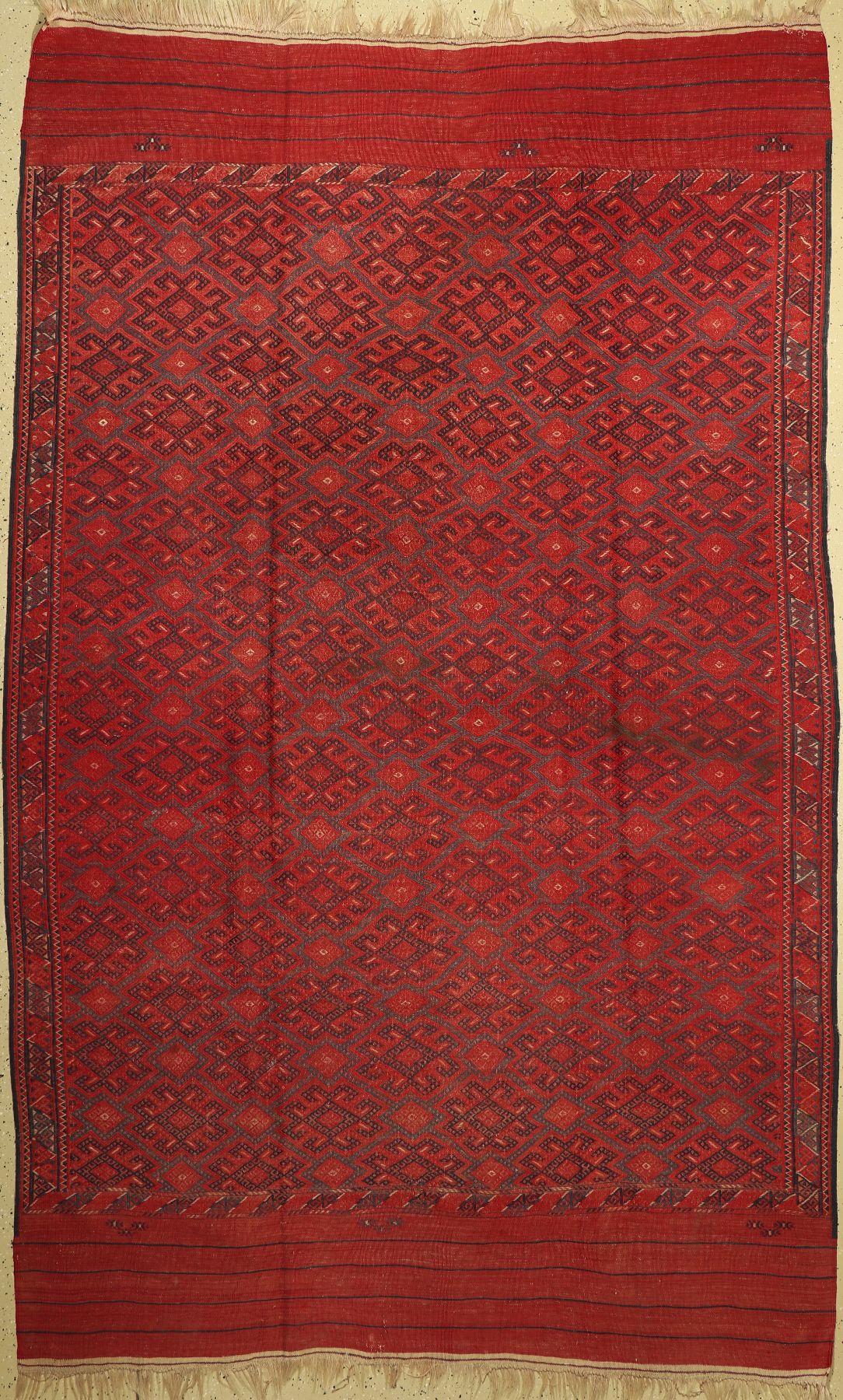 Sumakh alt, Turkmenistan, um 1940, Wolle auf Wolle, ca. 310 x 195 cm, EHZ: 2, (fleckig)