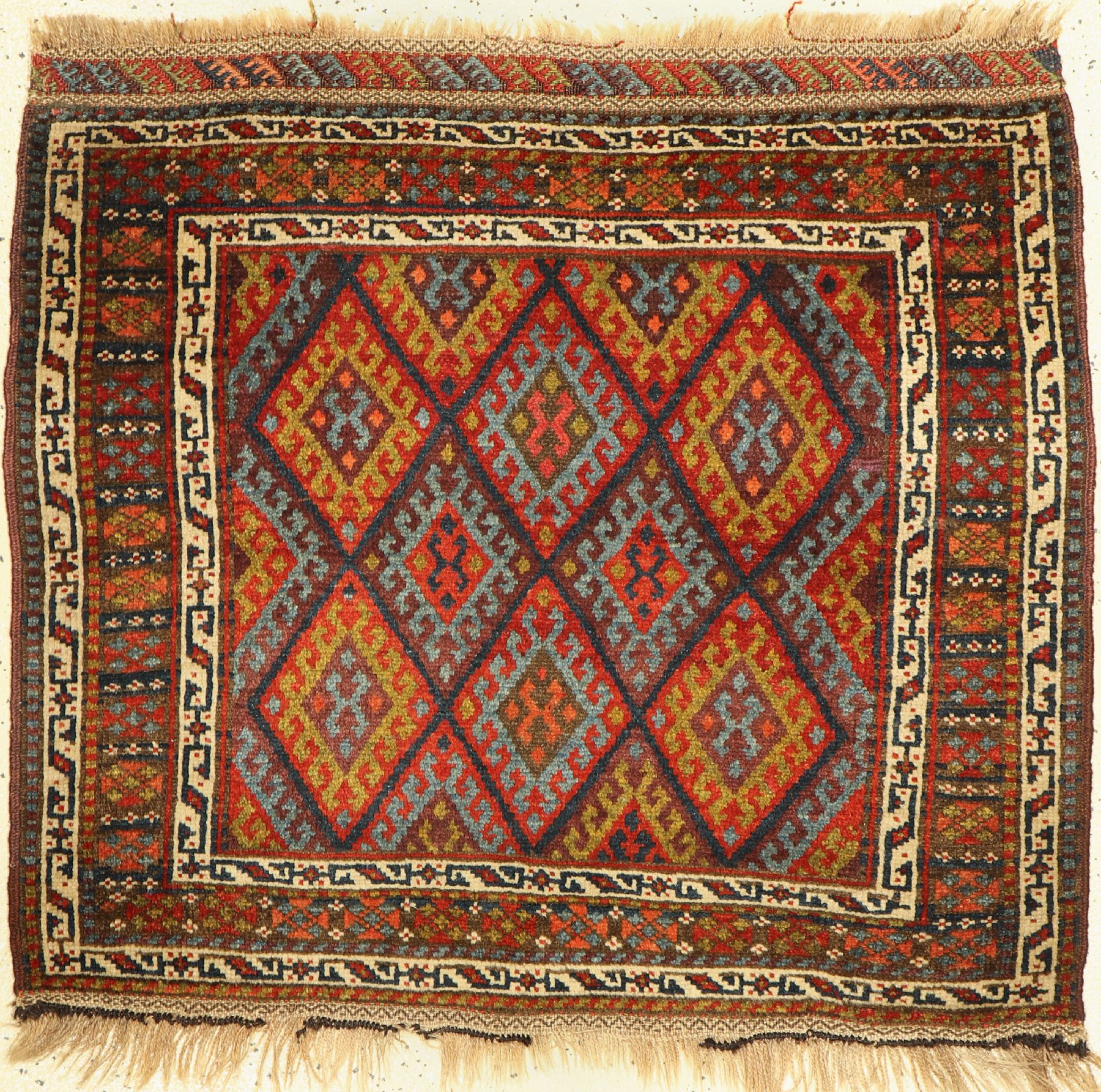 Antiker Jaf, Kaukasus, um 1900, Wolle auf Wolle, ca. 100 x 90 cm, EHZ: 2-3