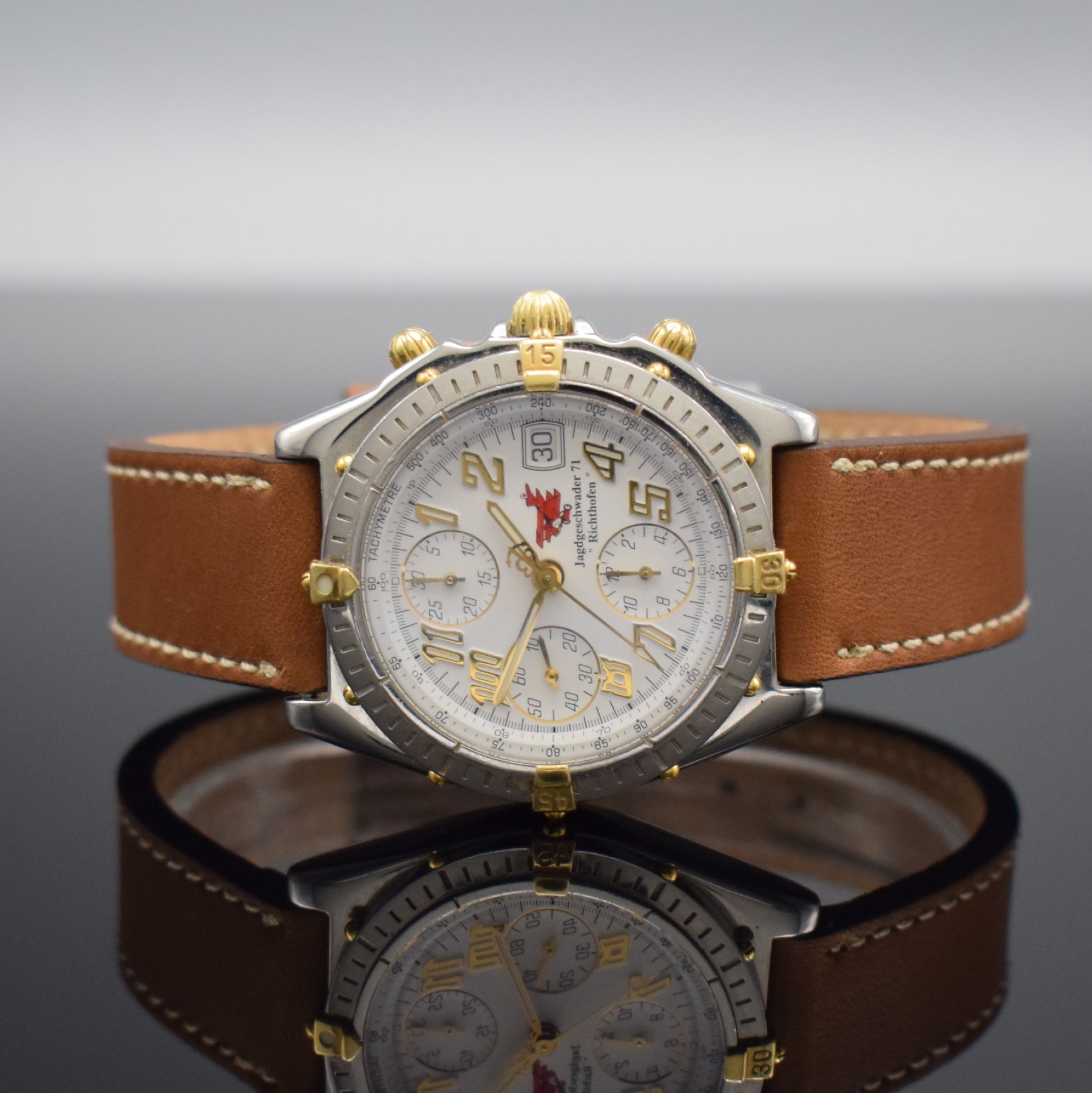 BREITLING Jagdgeschwader 71 "Richthofen" limitierte Armbandchronograph Referenz B13050.1, Schweiz 1990er Jahre, Automatik, hergestellt in ...
