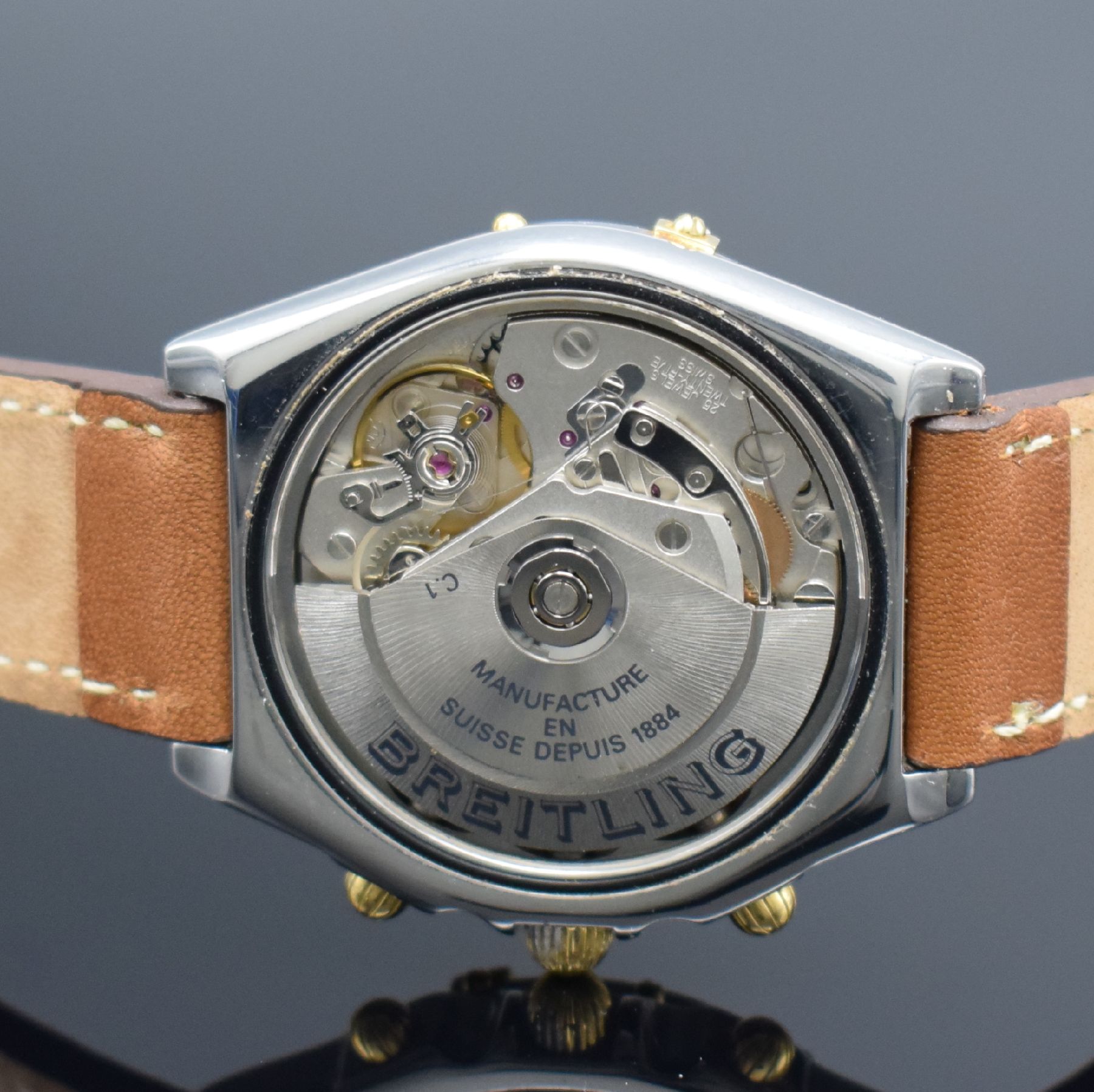 Detail g: BREITLING Jagdgeschwader 71 "Richthofen" limitierte Armbandchronograph Referenz B13050.1, Schweiz 1990er Jahre, Automatik, hergestellt in ...