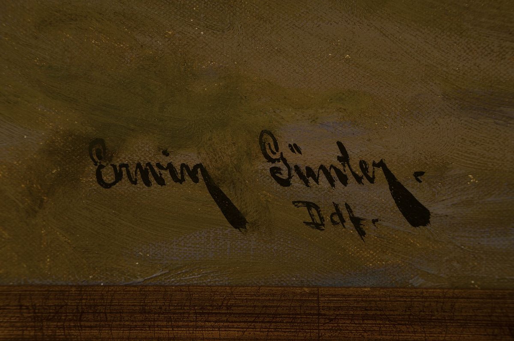 Detail a: Erwin Carl Wilhelm Günter, 1864 Hamburg-1927 Düsseldorf, Segelschiff auf ruhiger See, Öl/Lwd, rest., teildoubl., links unten signiert und bez. ...