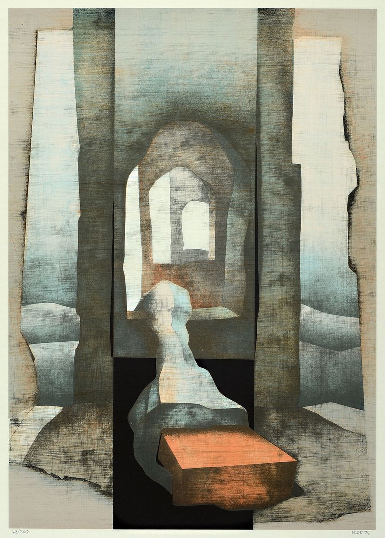 Hans Otto Müller-Erbach, 1921 Bremen-1984 Erbach/Odenwald, 2 Farblithographien, surrealistische Landschaft, mit Widmung, sign. und dat. 81, ca. ...