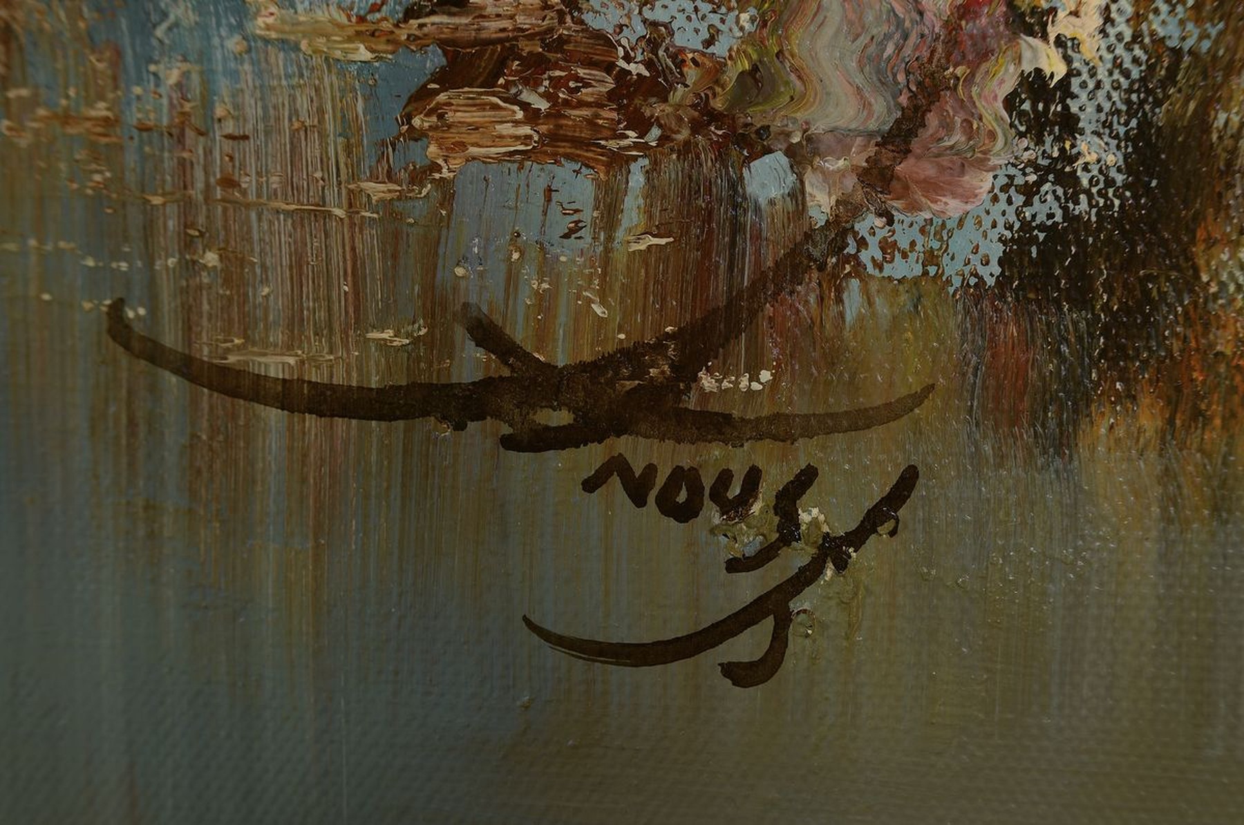 Detail a: Anoush (Rhanarvardkar), 1924 Teheran-1983 München, Der Fährmann, Öl/Lwd, rechts unten signiert, ca. 80x100cm, R., mit Gemäldebrief