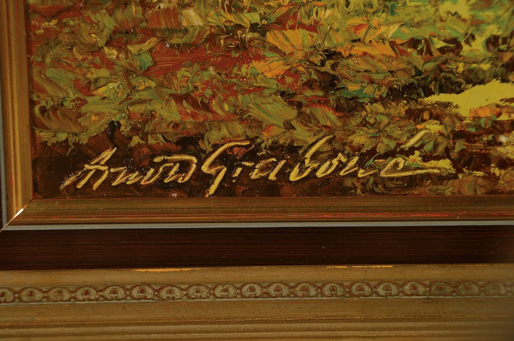 Detail a: Arnold Graboné, 1896 München-1982 Starnberg, Föhnabend im Moos bei Murnau, so rückseitig betitelt, Öl/Lwd, links unten signiert, ca. 60x50cm, ...