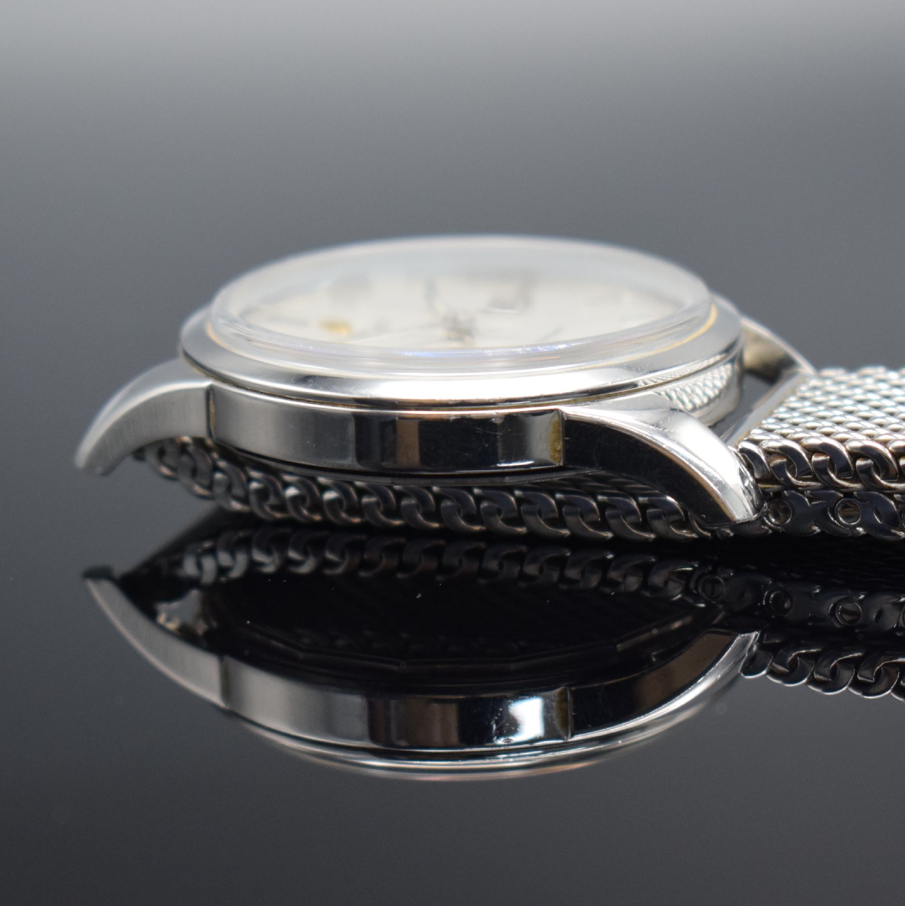 Detail f: BREITLING Transocean Herrenarmbanduhr in Edelstahl Referenz A10360, Schweiz um 2012, Automatik, großes Gehäuse, Boden geschr., orig. Milanaiseband ...