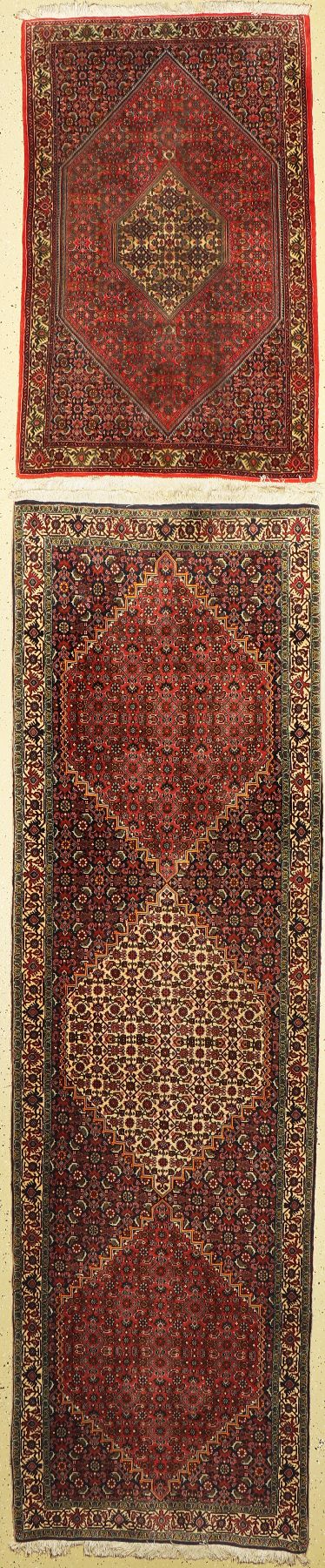 2 feine Bidjar Kork, Handgeknüpft, Persien,Korkwolle, ca. 317 x 90 cm, ca. 145 x 90 cm, EHZ: 2