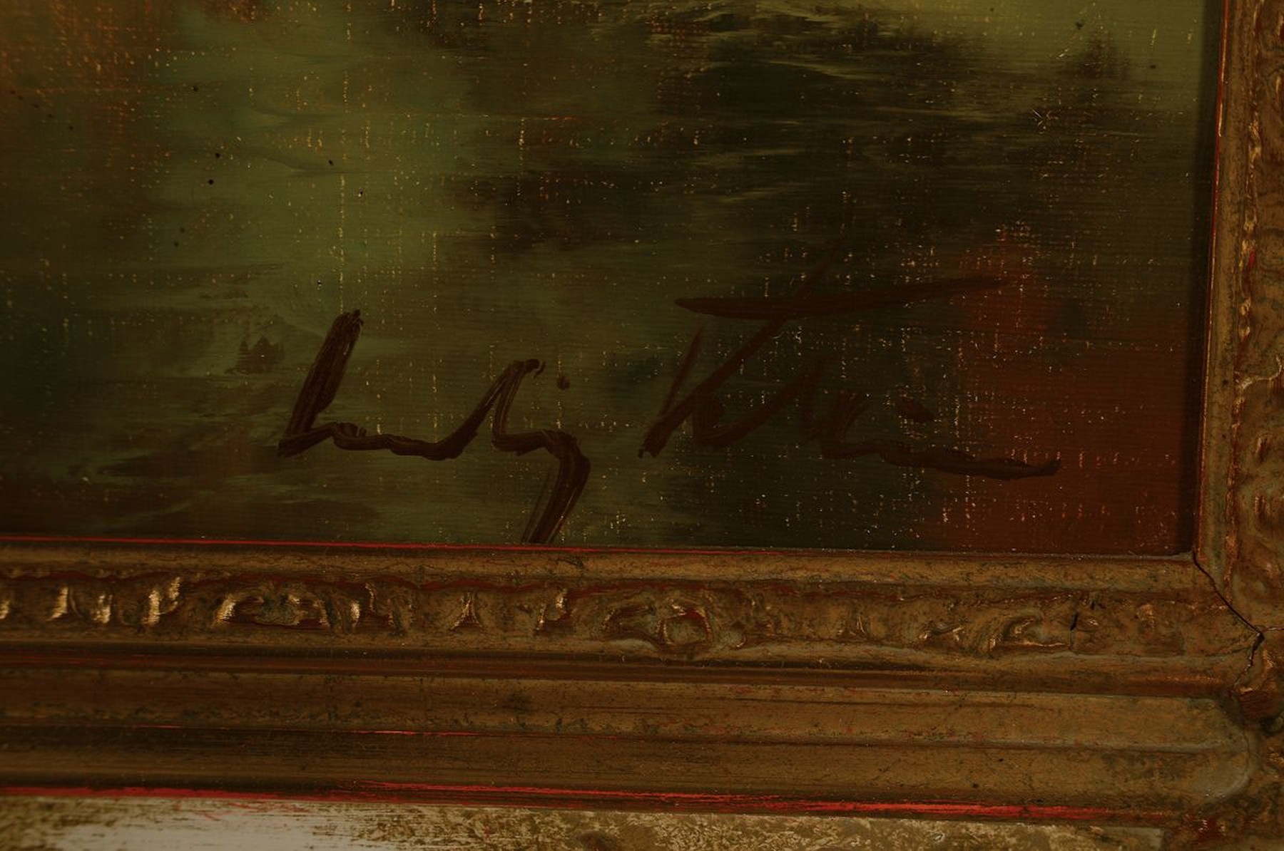 Detail a: Ludwig Klein, geb. 1915, Münchener Maler, Ansicht aus Dinkelsbühl, Öl/Lwd, rechts unten signiert, ca. 60x50cm, Barockstilrahmen ca. 76x66cm