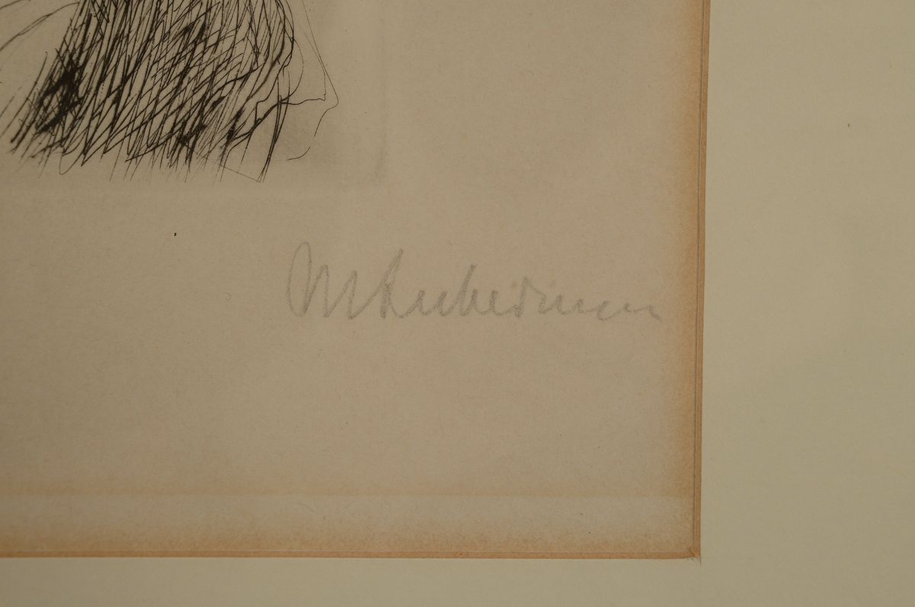 Detail b: Max Liebermann, 1847-1935, 2 Radierungen, 1x spielendes Kind und Wärterin, von 1920, handsigniert, num. 91/100, ca. 20x28cm, PP, u.Gl., R. ca. ...