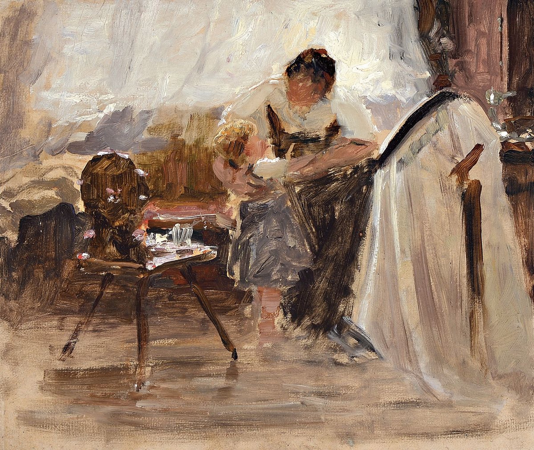 Alexander Koester, 1864 Berg Neustadt - 1932 München, Öl/Malkarton, rückseitig Nachlaßstempel und Etikett der Bayerischen ...