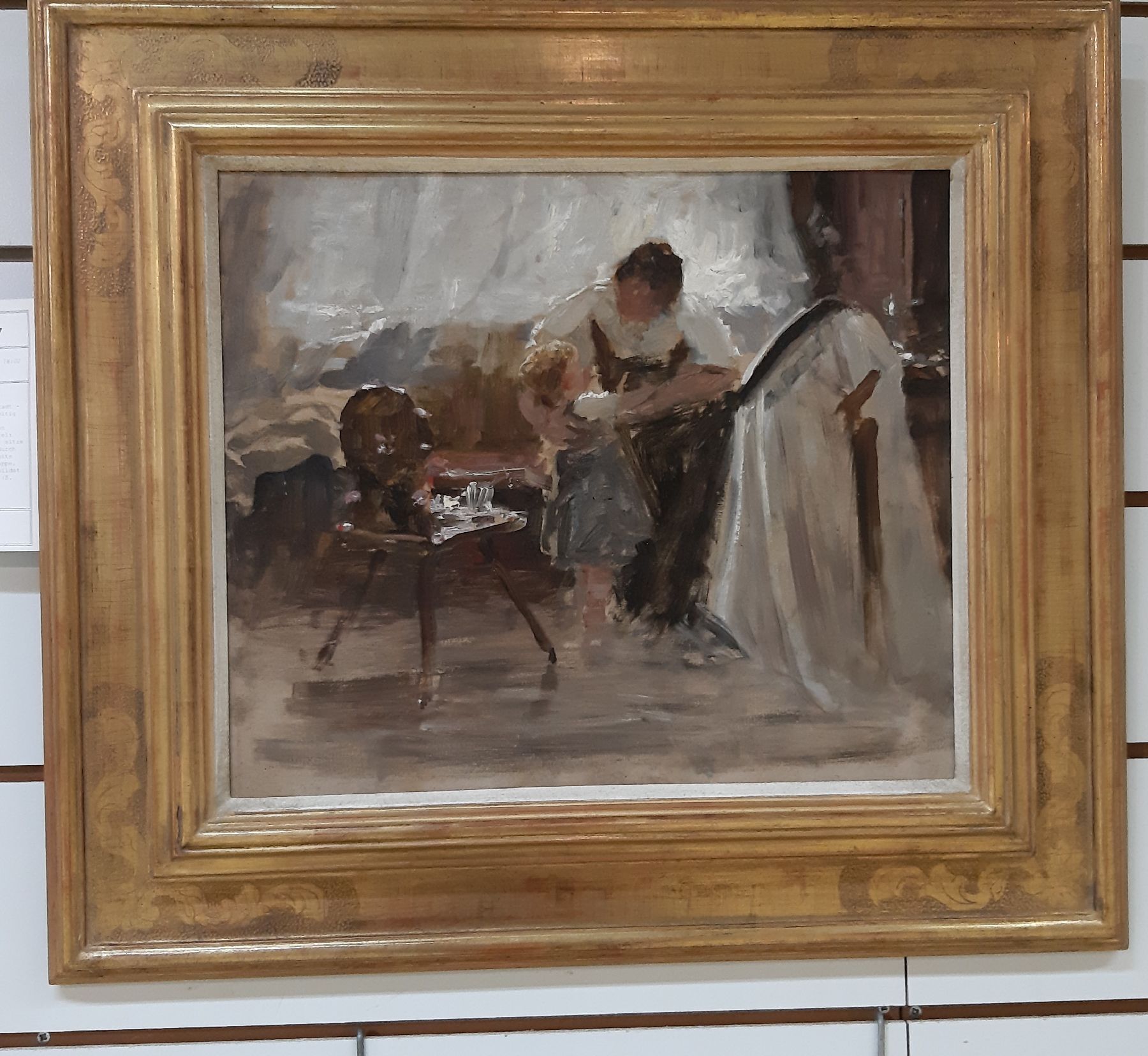 Detail c: Alexander Koester, 1864 Berg Neustadt - 1932 München, Öl/Malkarton, rückseitig Nachlaßstempel und Etikett der Bayerischen ...