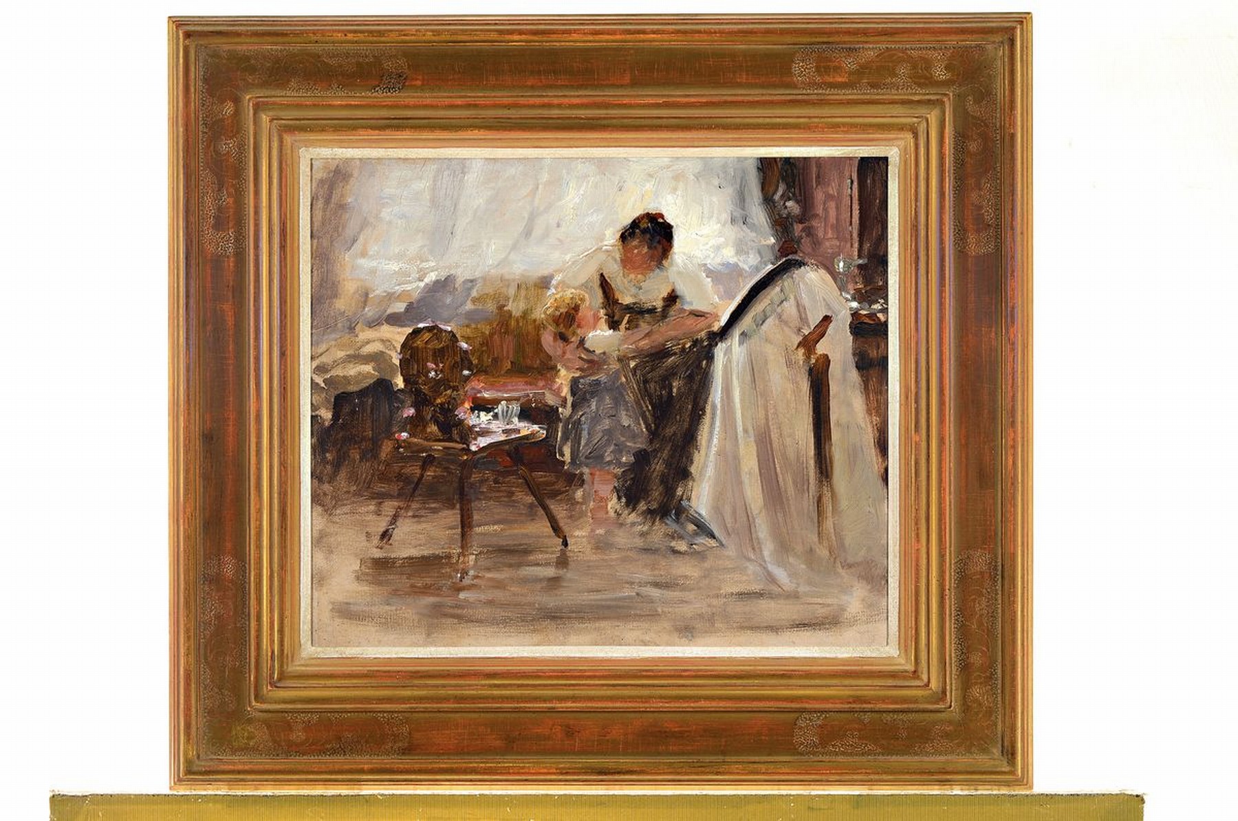 Detail k: Alexander Koester, 1864 Berg Neustadt - 1932 München, Öl/Malkarton, rückseitig Nachlaßstempel und Etikett der Bayerischen ...