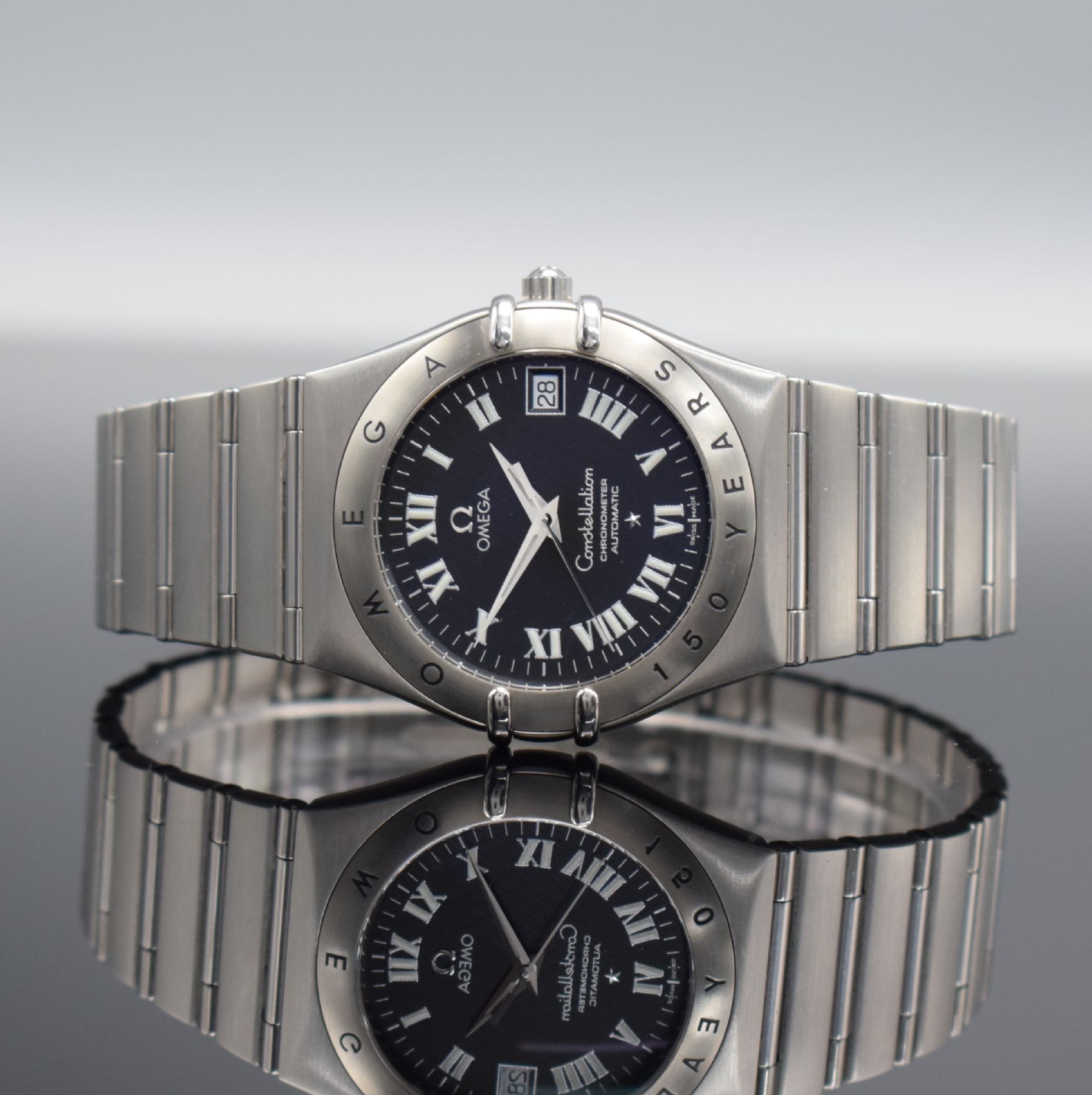 OMEGA Constellation Herrenarmbanduhr Chronometer 150 Years in Stahl, Schweiz um 1998, Automatik, Ref. 368.1206, auf 399 Stück limitiertes ...