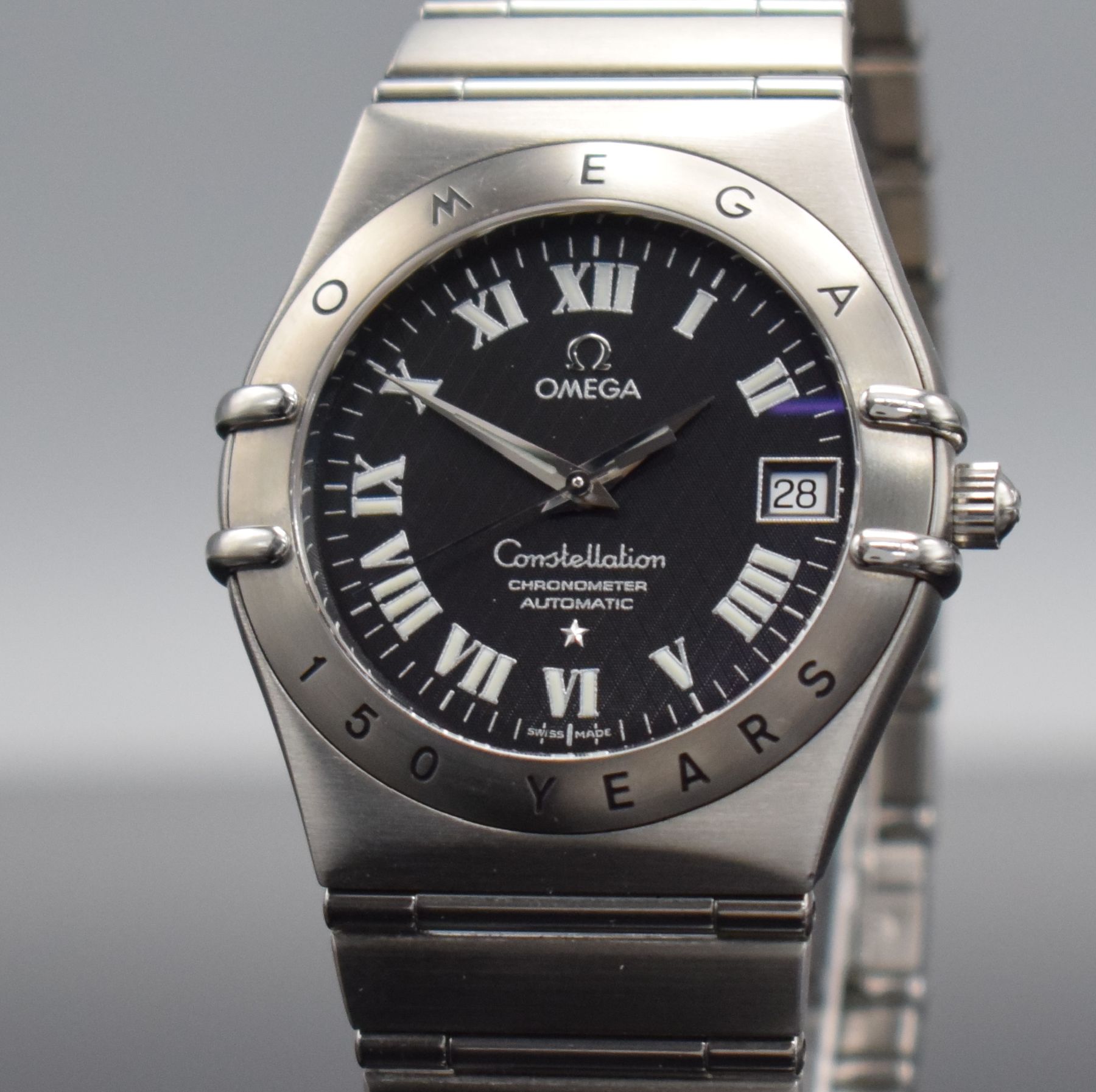 Detail c: OMEGA Constellation Herrenarmbanduhr Chronometer 150 Years in Stahl, Schweiz um 1998, Automatik, Ref. 368.1206, auf 399 Stück limitiertes ...