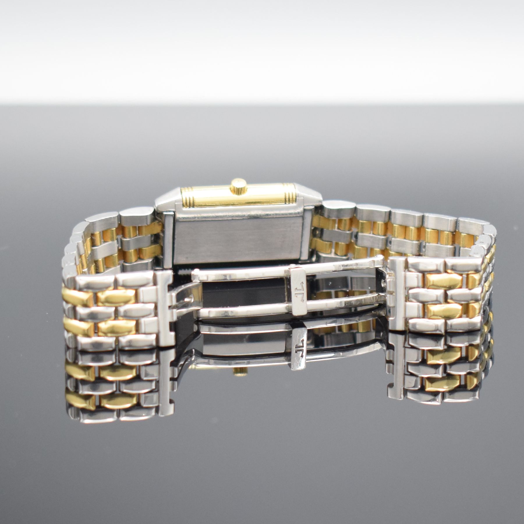 Detail h: Jaeger-LeCoultre Reverso Damenarmbanduhr in Edelstahl & GG 750/000 Referenz 260.5.08, Schweiz um 1995, quarz, Wendegehäuse m. Inhaber-Monogramm, ...