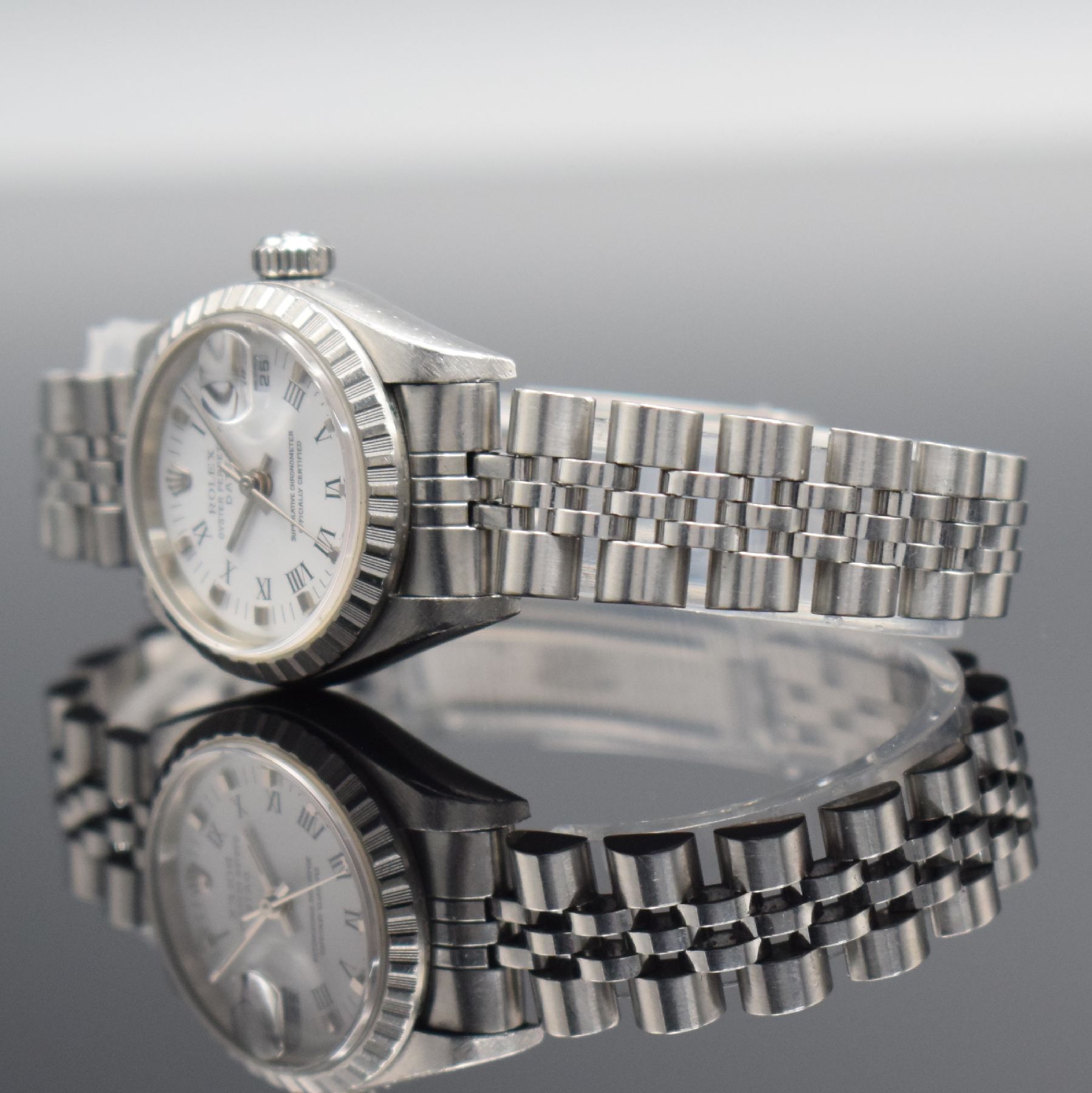 Detail d: ROLEX Oyster Perpetual Date Damenarmbanduhr,Schweiz verk. lt. beil. Zertifikat 12/2000, Automatik, Ref. 79240, Chronometer der Superlative in ...