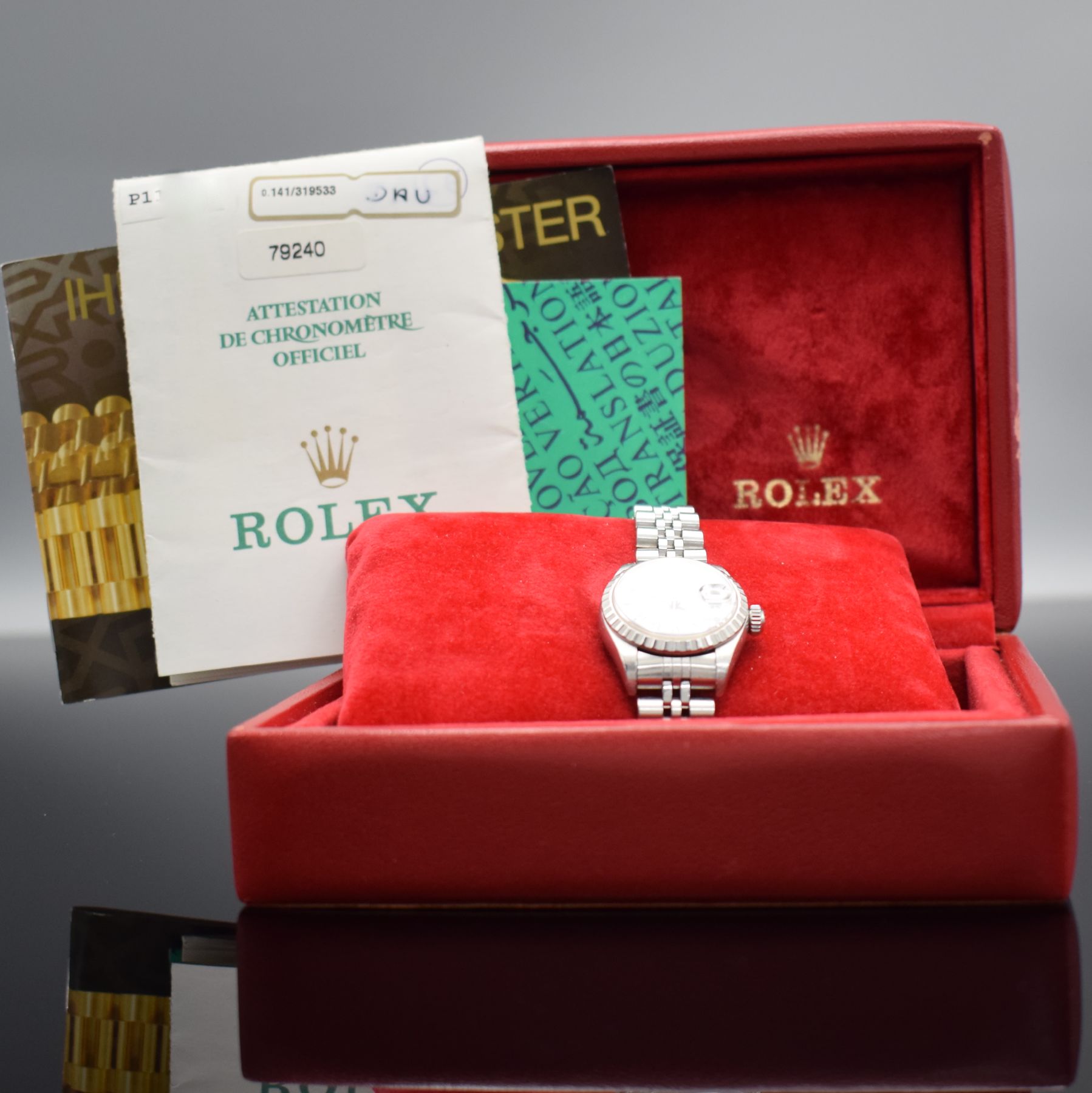 Detail h: ROLEX Oyster Perpetual Date Damenarmbanduhr,Schweiz verk. lt. beil. Zertifikat 12/2000, Automatik, Ref. 79240, Chronometer der Superlative in ...