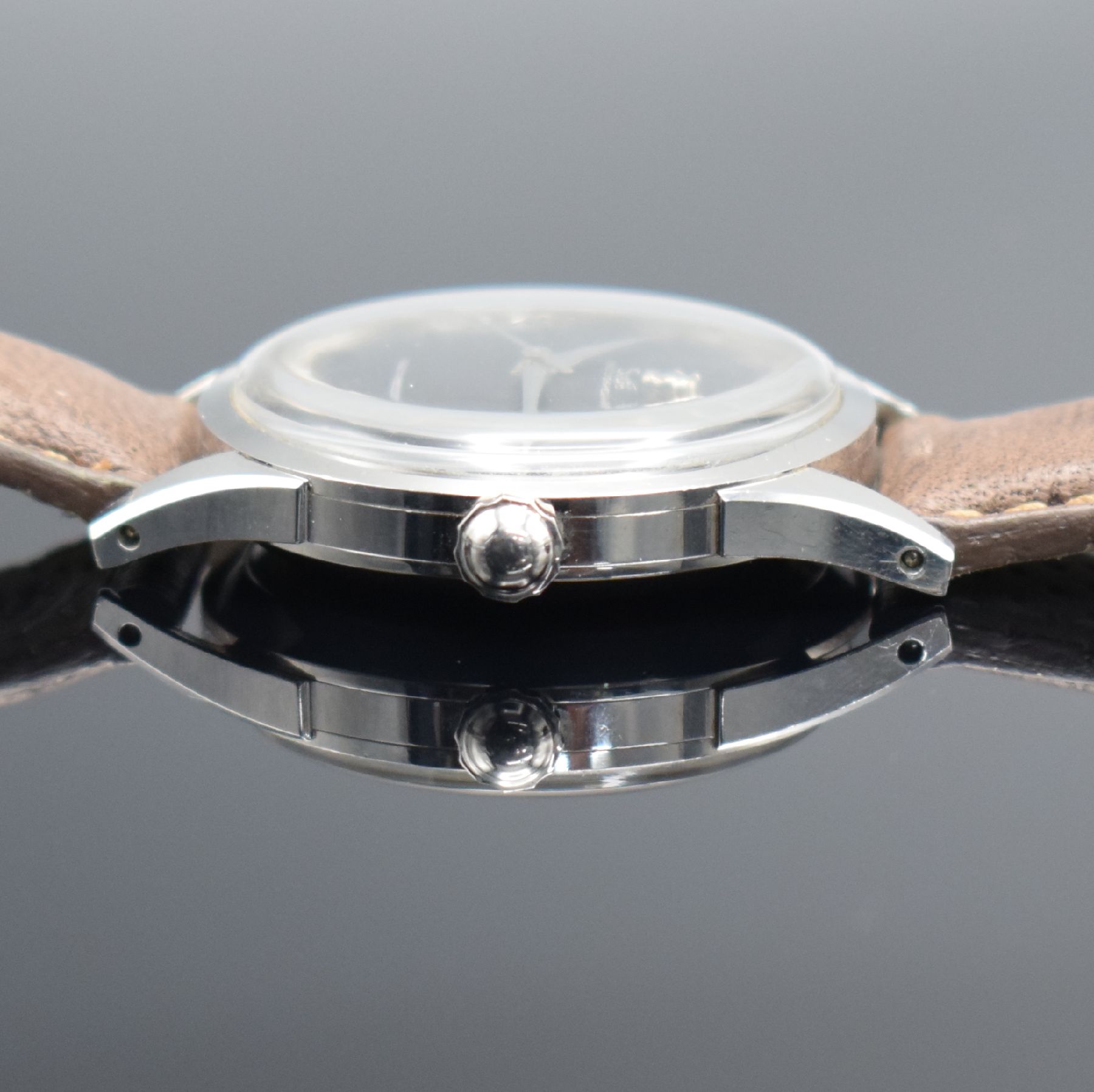 Detail f: PAUL DITISHEIM/SOLVIL Chronometer seltene Armbanduhr in Stahl, Schweiz um 1960, Automatik, 3-tlg. Geh., Boden & Glasrand aufgedr., sehr schönes & ...