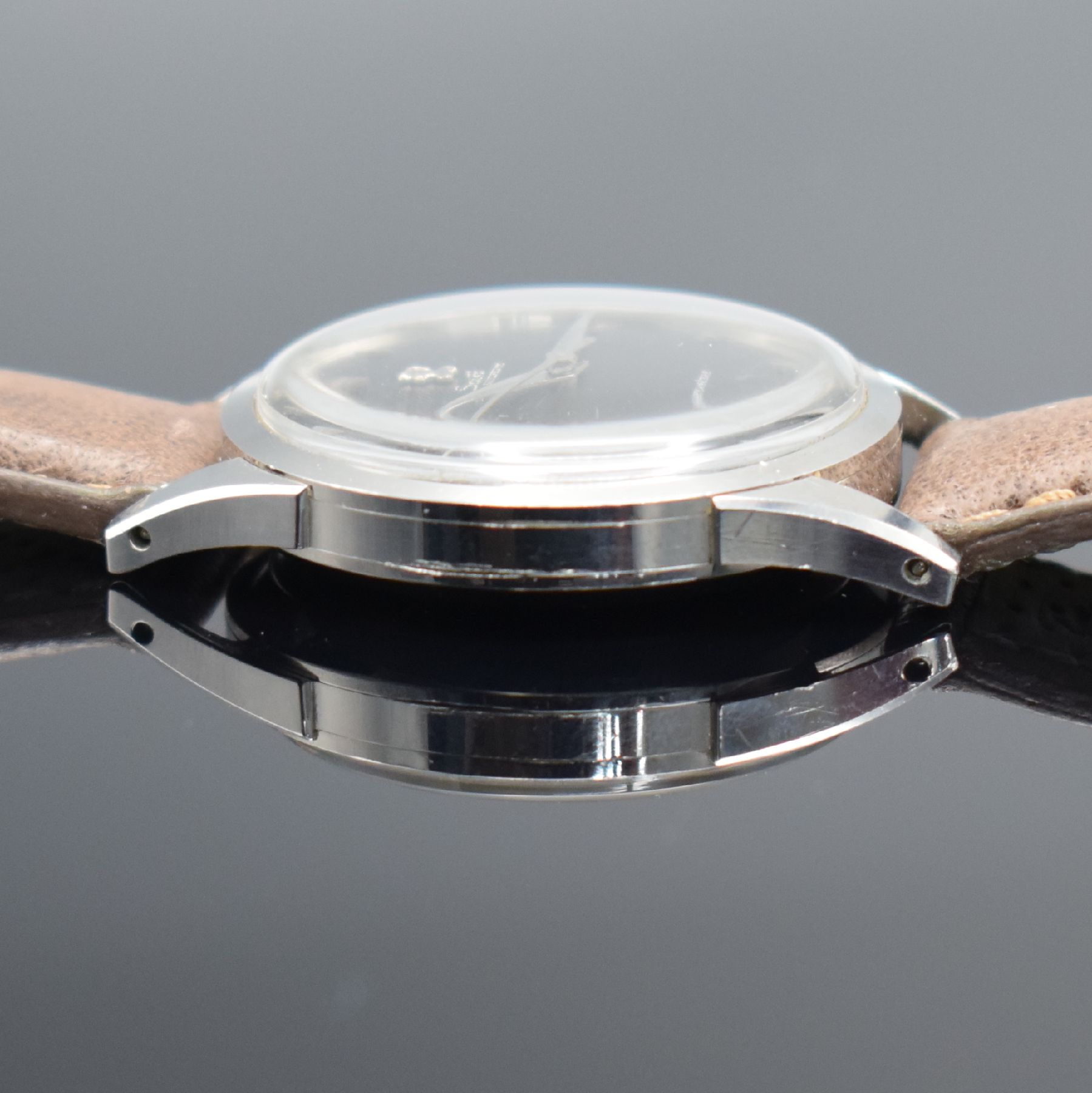 Detail g: PAUL DITISHEIM/SOLVIL Chronometer seltene Armbanduhr in Stahl, Schweiz um 1960, Automatik, 3-tlg. Geh., Boden & Glasrand aufgedr., sehr schönes & ...