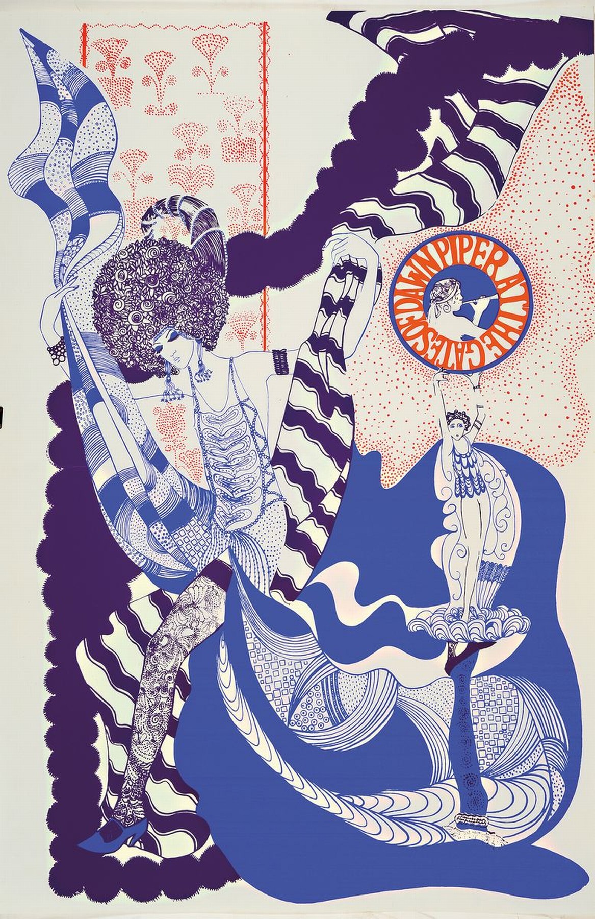 Konvolut aus 44 seltenen psychedelischen und Kultplakaten/Grafiken, 1960-80er Jahre, D/GB/NL, geometrisierende Grafikplakate mit ...