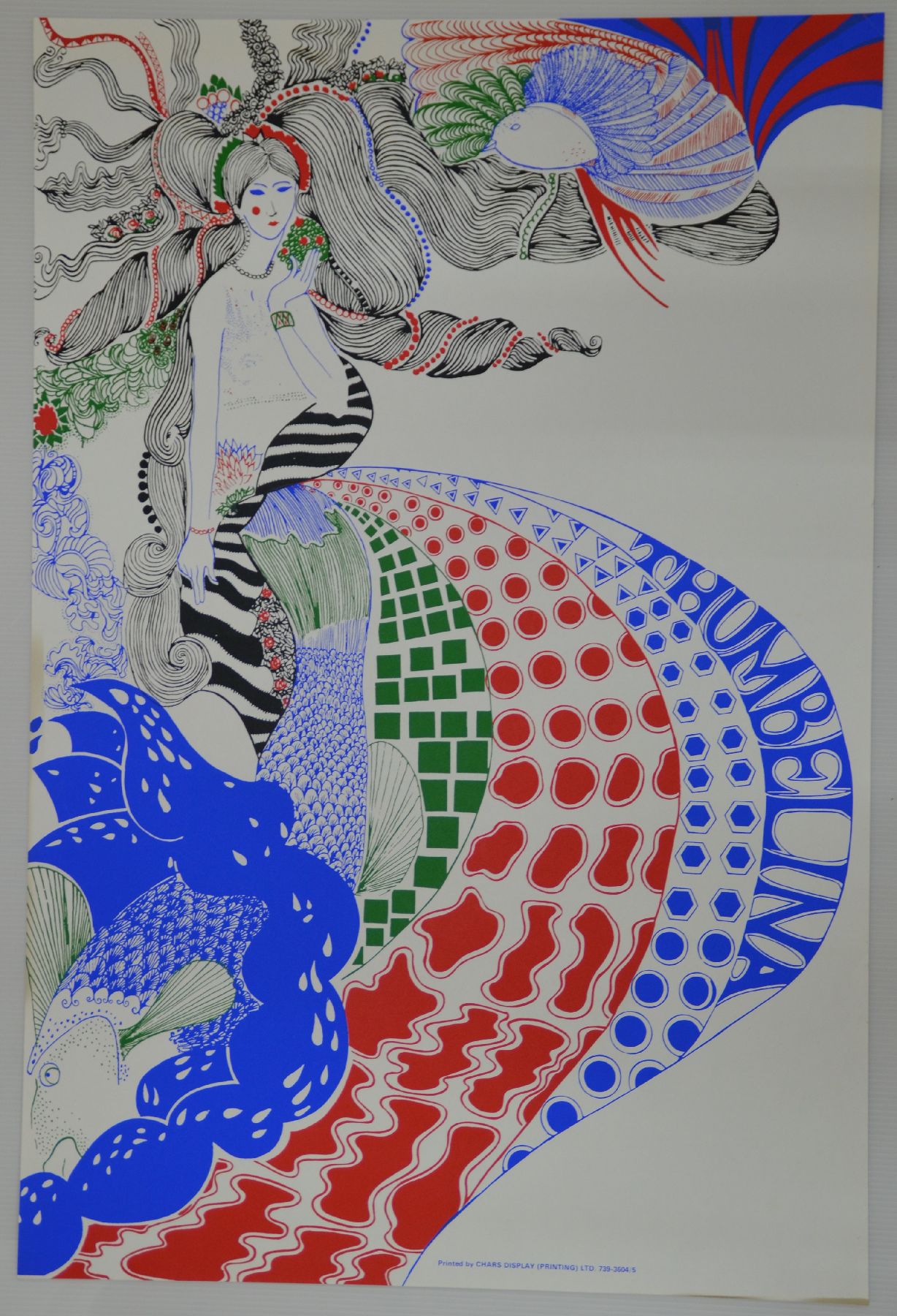 Detail a: Konvolut aus 44 seltenen psychedelischen und Kultplakaten/Grafiken, 1960-80er Jahre, D/GB/NL, geometrisierende Grafikplakate mit ...