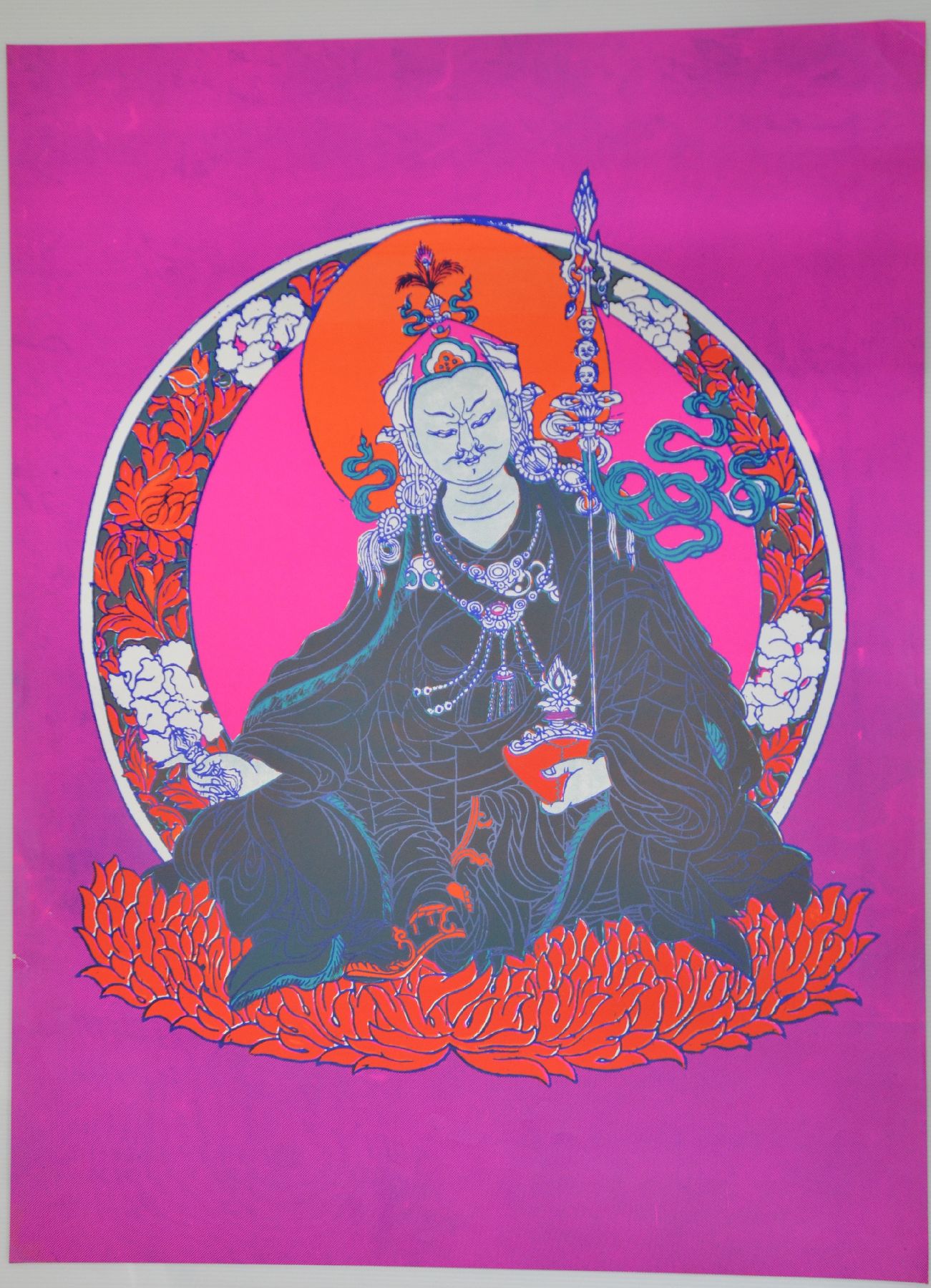 Detail j: Konvolut aus 44 seltenen psychedelischen und Kultplakaten/Grafiken, 1960-80er Jahre, D/GB/NL, geometrisierende Grafikplakate mit ...
