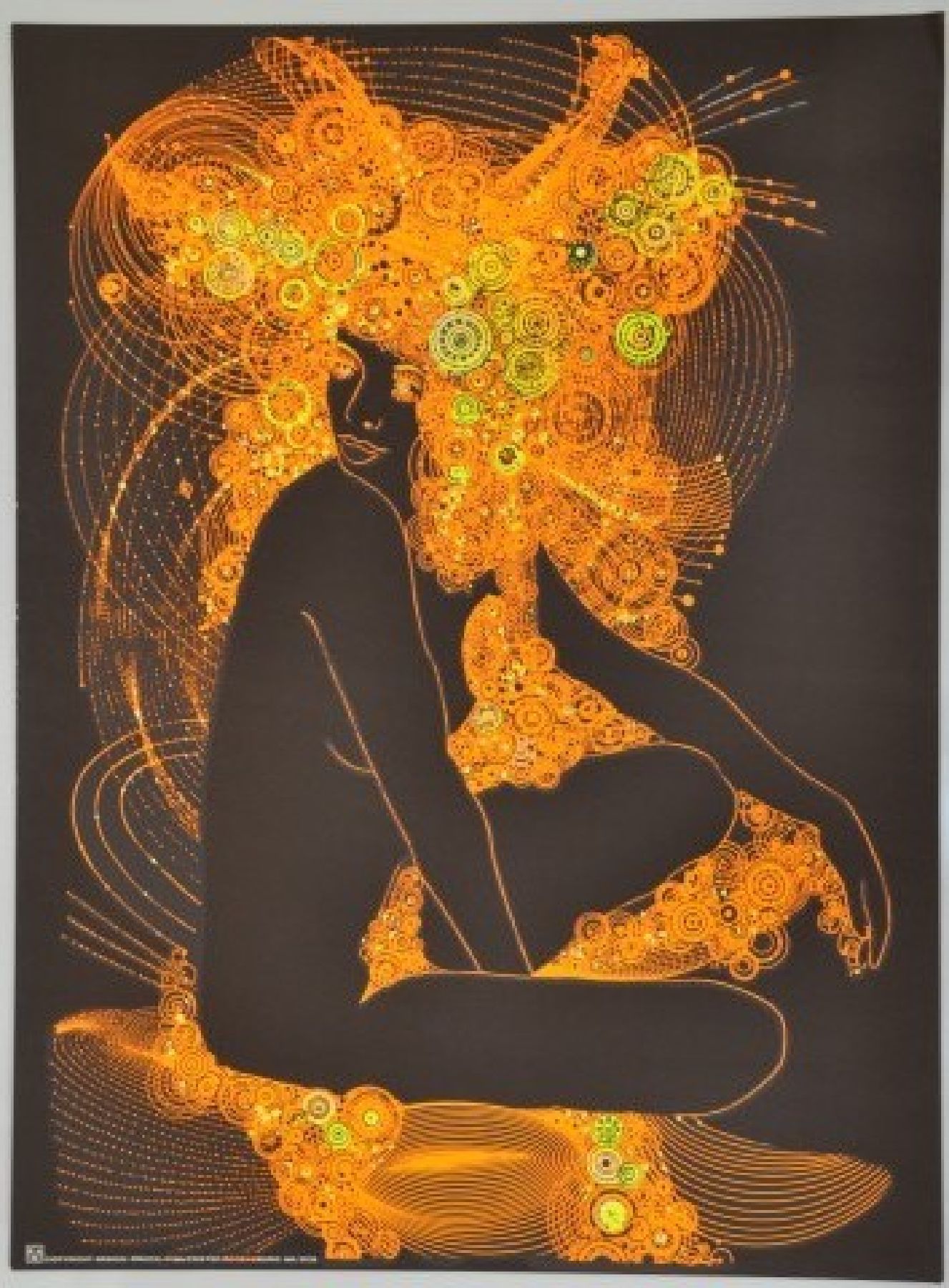 Detail m: Konvolut aus 44 seltenen psychedelischen und Kultplakaten/Grafiken, 1960-80er Jahre, D/GB/NL, geometrisierende Grafikplakate mit ...