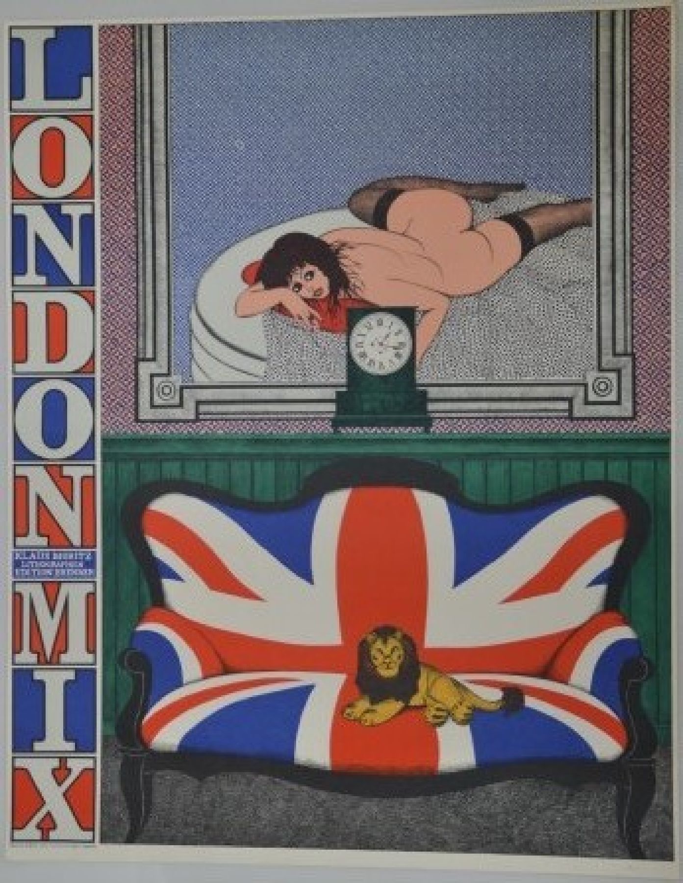 Detail q: Konvolut aus 44 seltenen psychedelischen und Kultplakaten/Grafiken, 1960-80er Jahre, D/GB/NL, geometrisierende Grafikplakate mit ...