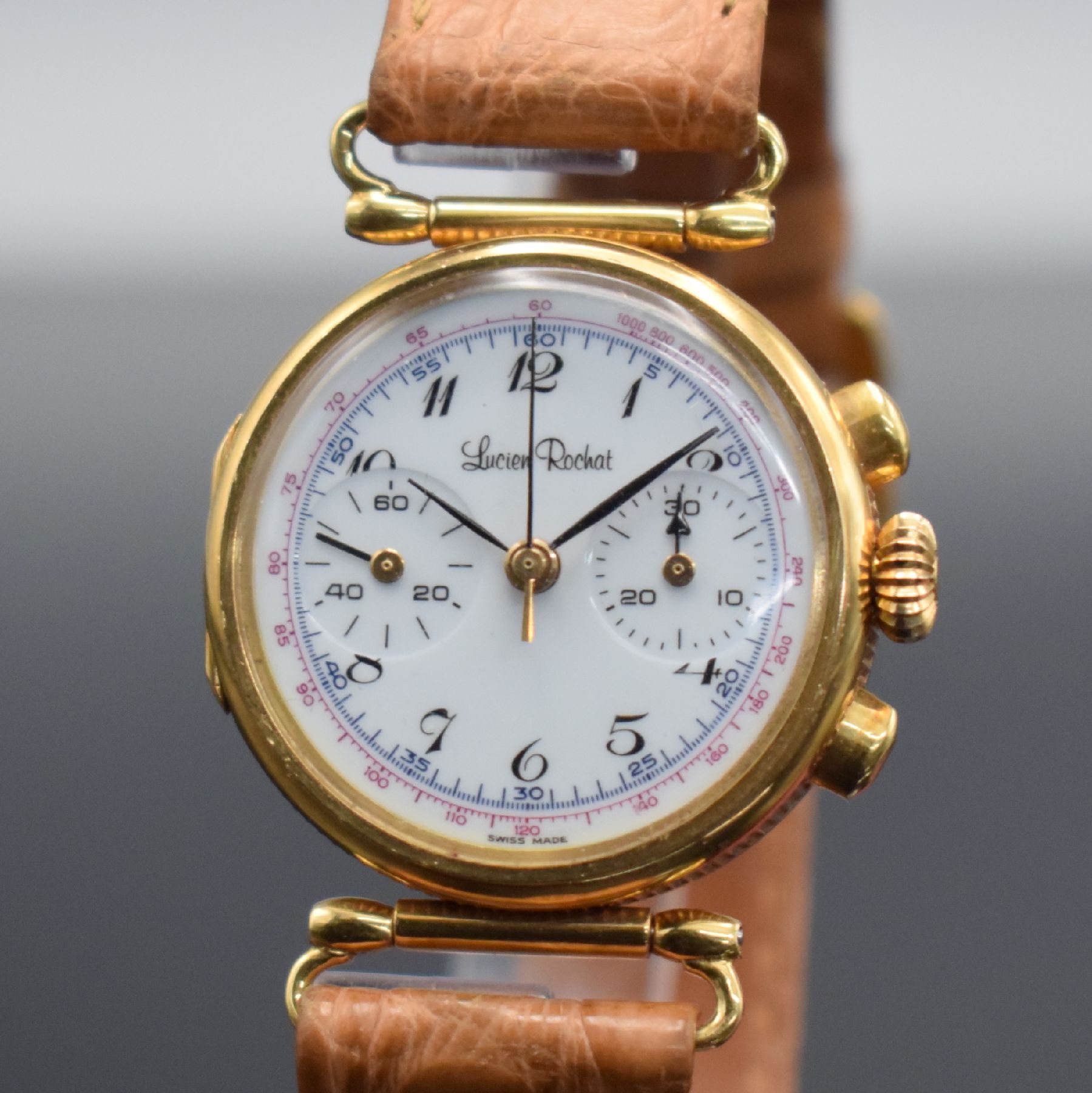 Detail c: LUCIEN ROCHART Valjoux 69 auf 24 Stück limitierter Damenchronograph in GG 750/000, Schweiz um 2000, Handaufzug, Scharniergeh. m. bewegl. ...