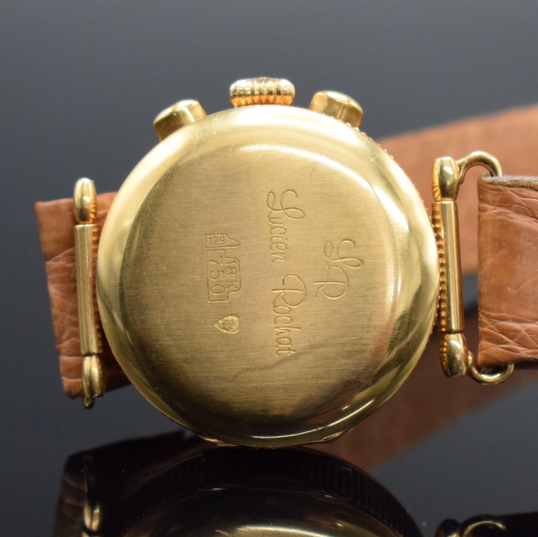 Detail f: LUCIEN ROCHART Valjoux 69 auf 24 Stück limitierter Damenchronograph in GG 750/000, Schweiz um 2000, Handaufzug, Scharniergeh. m. bewegl. ...