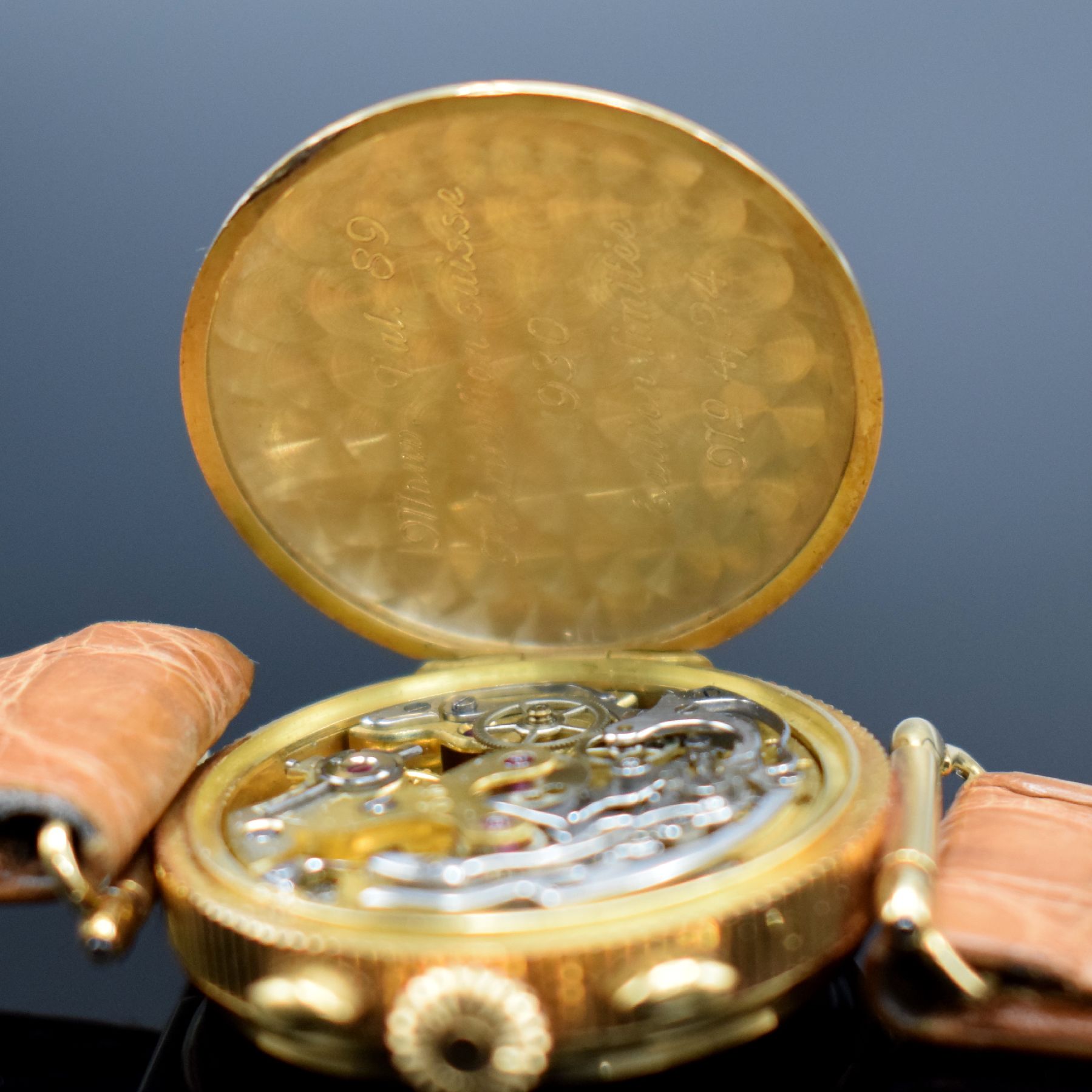 Detail i: LUCIEN ROCHART Valjoux 69 auf 24 Stück limitierter Damenchronograph in GG 750/000, Schweiz um 2000, Handaufzug, Scharniergeh. m. bewegl. ...