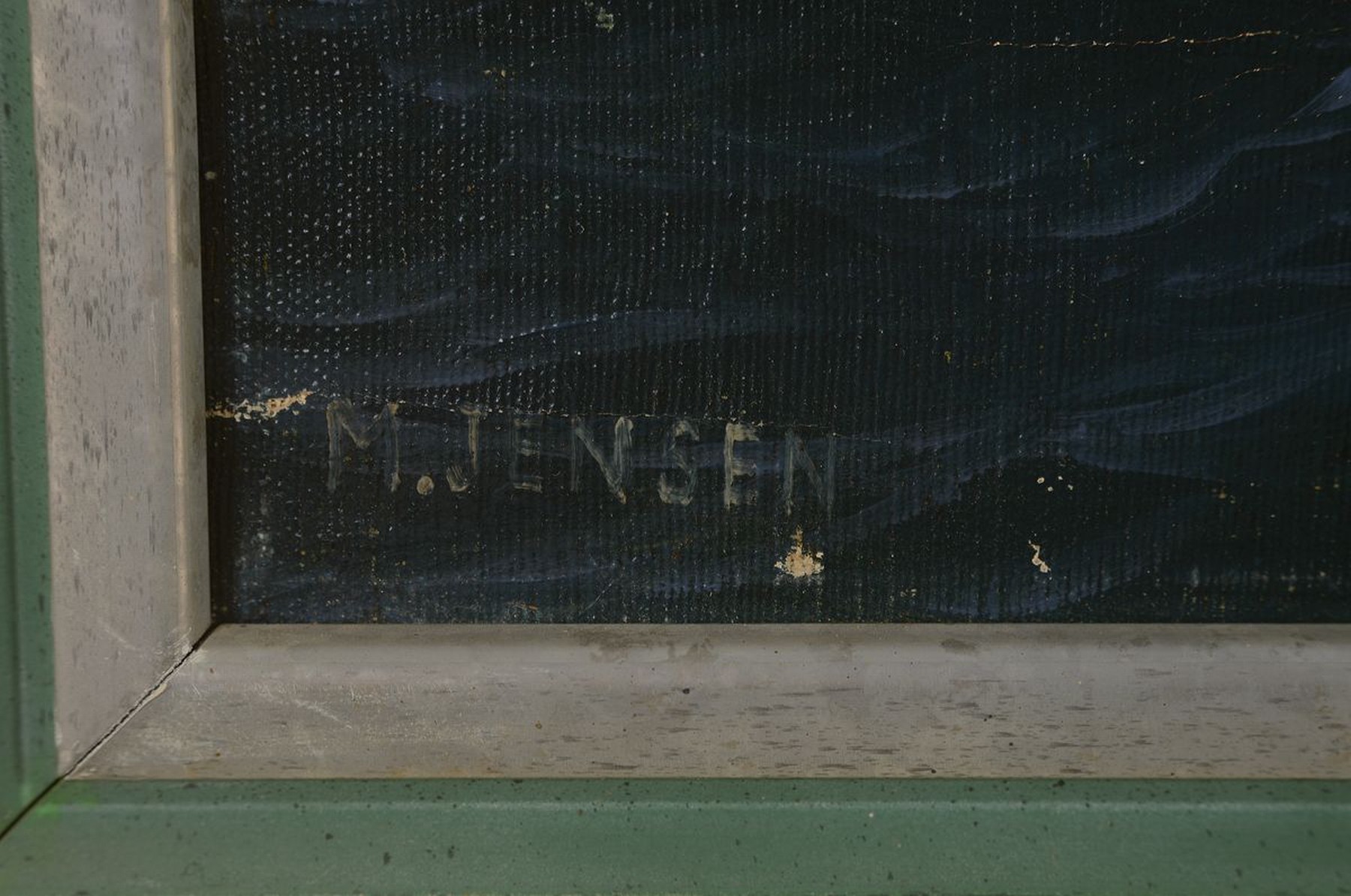 Detail a: Max Jensen, geb. um 1887, Berliner Marinemaler, Dampfschiff auf hoher See, Öl/Lwd (sollte neu verspannt werden), links unten signiert, ca. 50x80cm, ...
