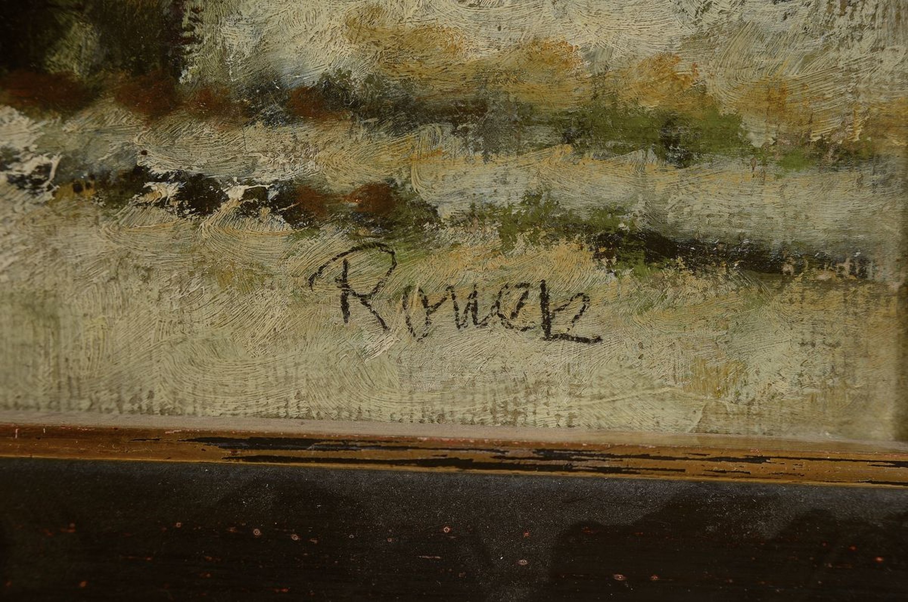 Detail a: Jaroslav Ronek, 1892-1962, Zug mit Dampflokomotive im Schnee, Öl/Malkarton, rechts unten signiert, ca. 34x56cm, R. ca. 44x67cm