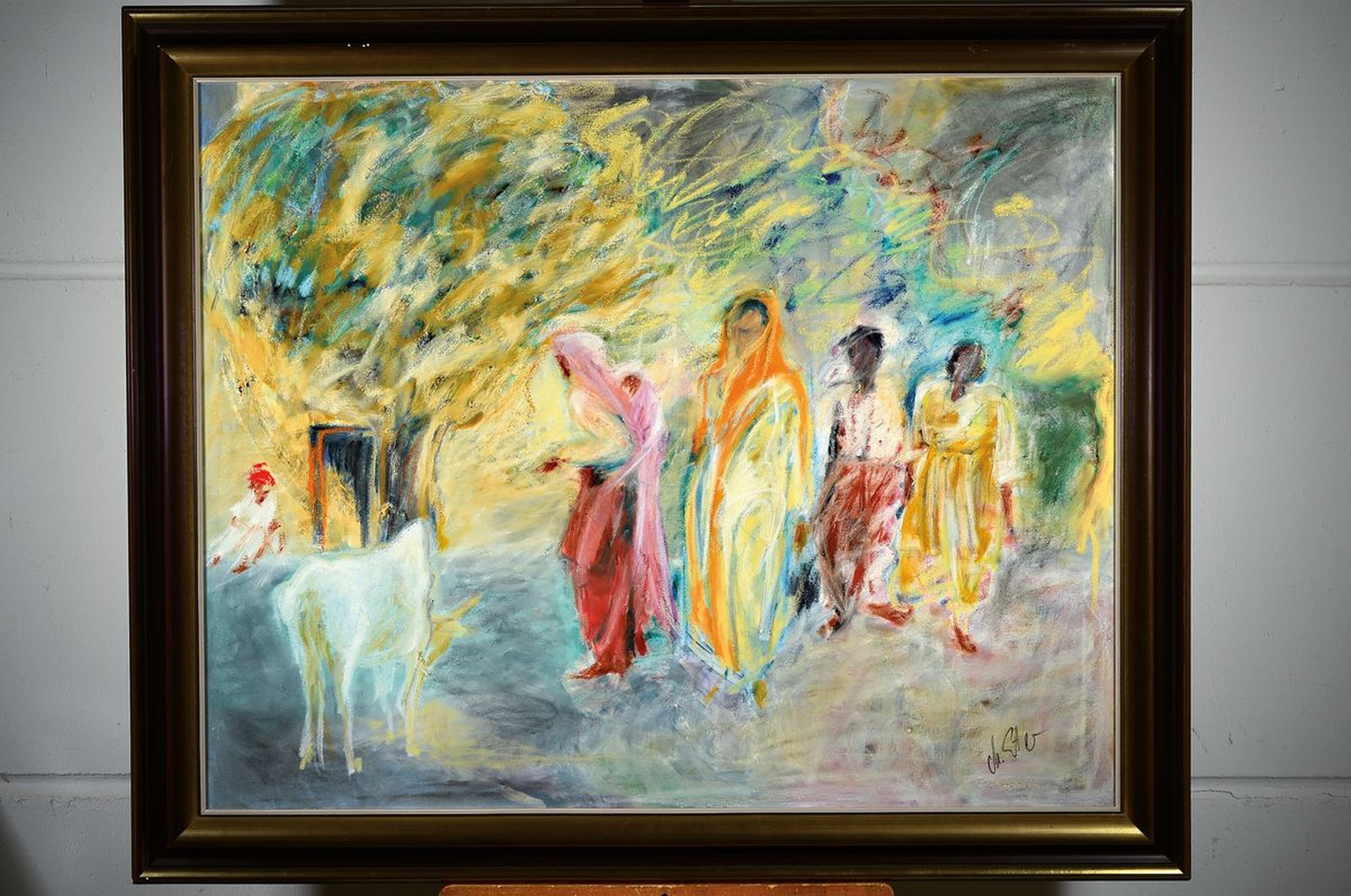Detail k: Christa Enter, geb. 1941 München, freischaffende Künstlerin in Bayern, hier orientalische Szene, Öl/Lwd, re. u. signiert ca. 80 x 100 cm, Rahmen