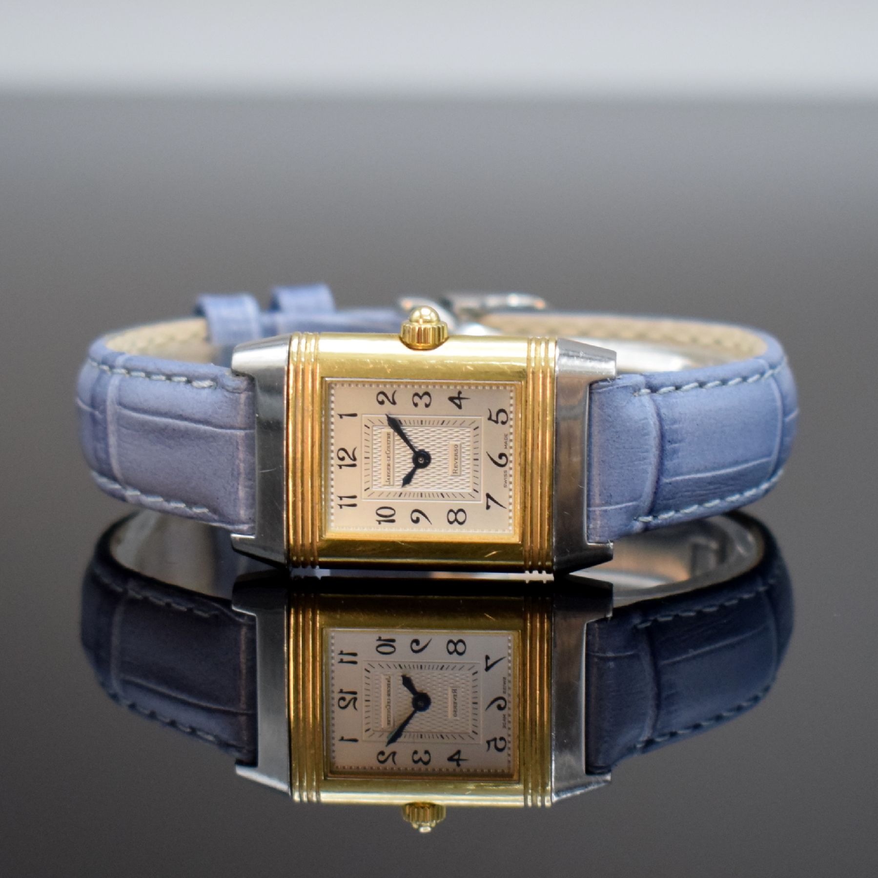 Jaeger-LeCoultre Reverso Duetto Damenarmbanduhr mit Diamanten in Edelstahl/Gold kombiniert Referenz 266.5.44,Handaufzug, Wendegeh. m. beids. ...