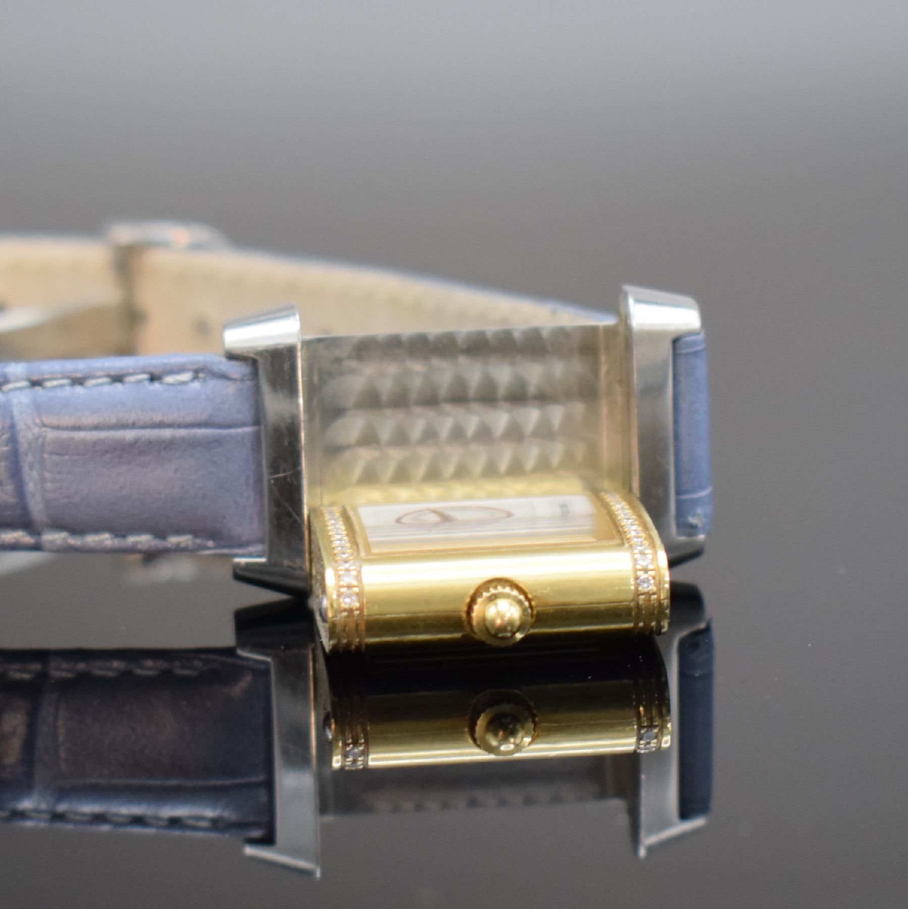 Detail g: Jaeger-LeCoultre Reverso Duetto Damenarmbanduhr mit Diamanten in Edelstahl/Gold kombiniert Referenz 266.5.44,Handaufzug, Wendegeh. m. beids. ...
