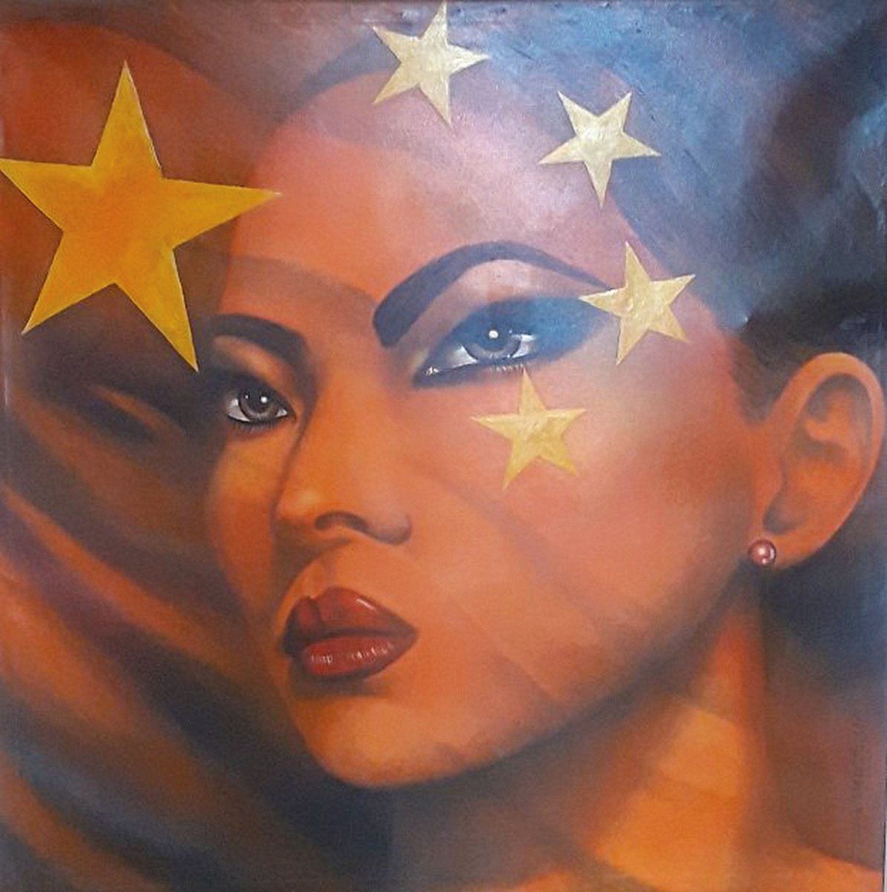 Doris Zeidlewitz, geb. 1959, Studium am Städel in Frankfurt und an der Hochschule für Gestaltung Offenbach, hier: China Woman, Öl/Lwd, signiert, ...
