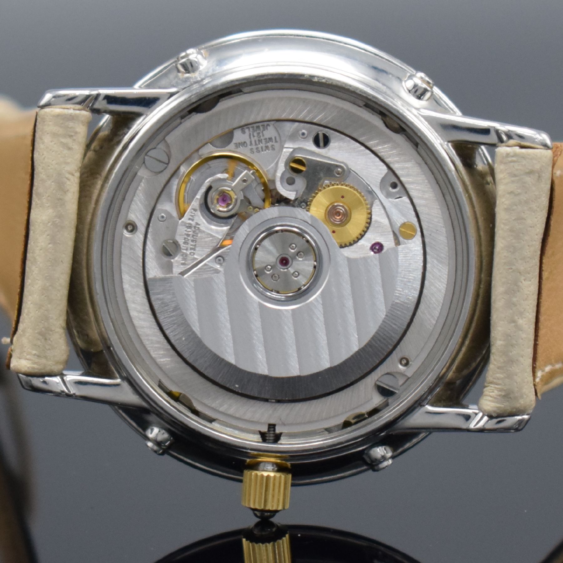 Detail f: BLANCPAIN Armbanduhr mit Vollkalender Kaliber 953, Schweiz um 1985, Automatik, Edelstahl & Gold komb., Boden aufgedr., Korrekturdr. im Geh. eingel., ...