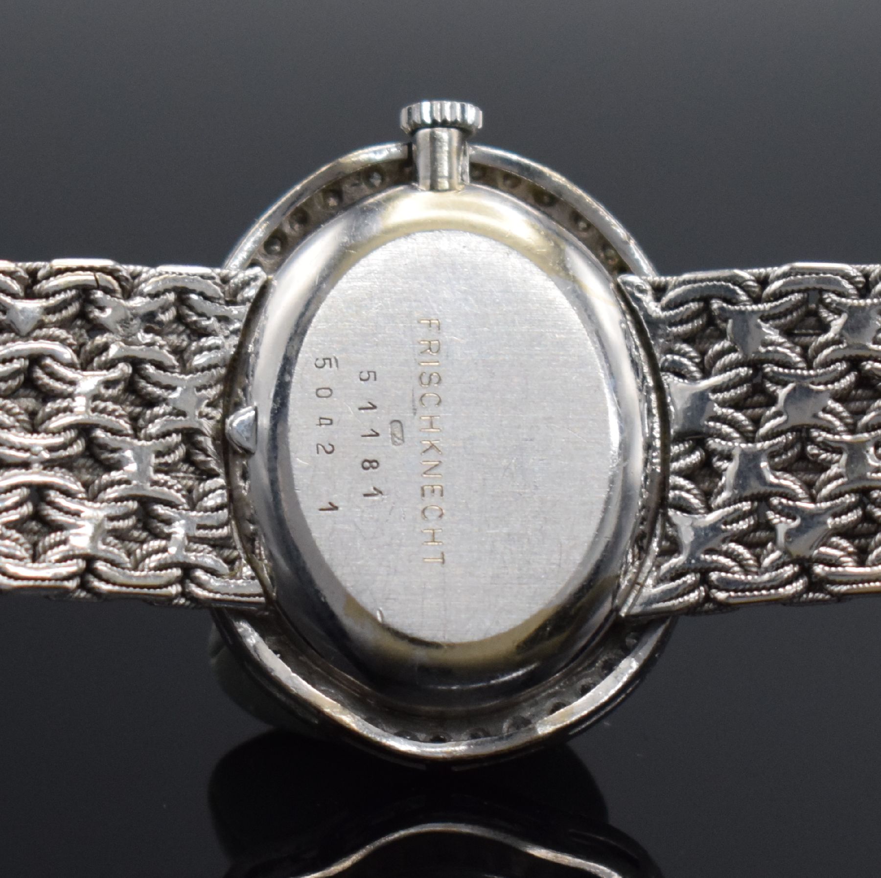 Detail g: CHOPARD Damenschmuckuhr in WG 750/000 mit Brillanten & Opal-Zifferblatt, Schweiz um 1973, Handaufzug, Ref. 5042 1, 2-teil. Geh., Boden m. ...