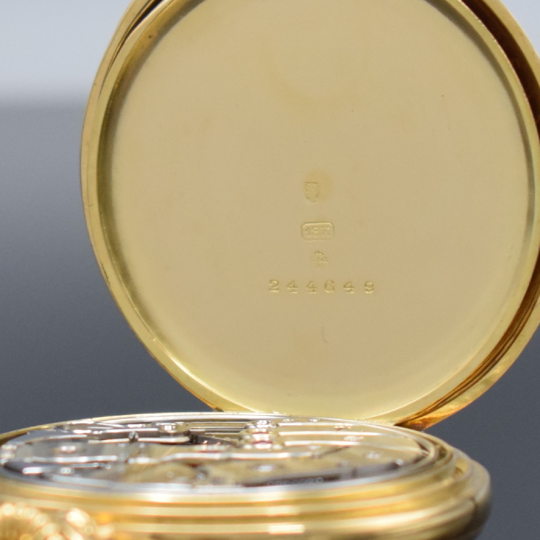 Detail f: PATEK PHILIPPE hochfeine & seltene, offene Herrentaschenuhr mit Minutenrepetition in RoséG 750/000, Schweiz um 1910, hergestellt für Hudson & Son ...