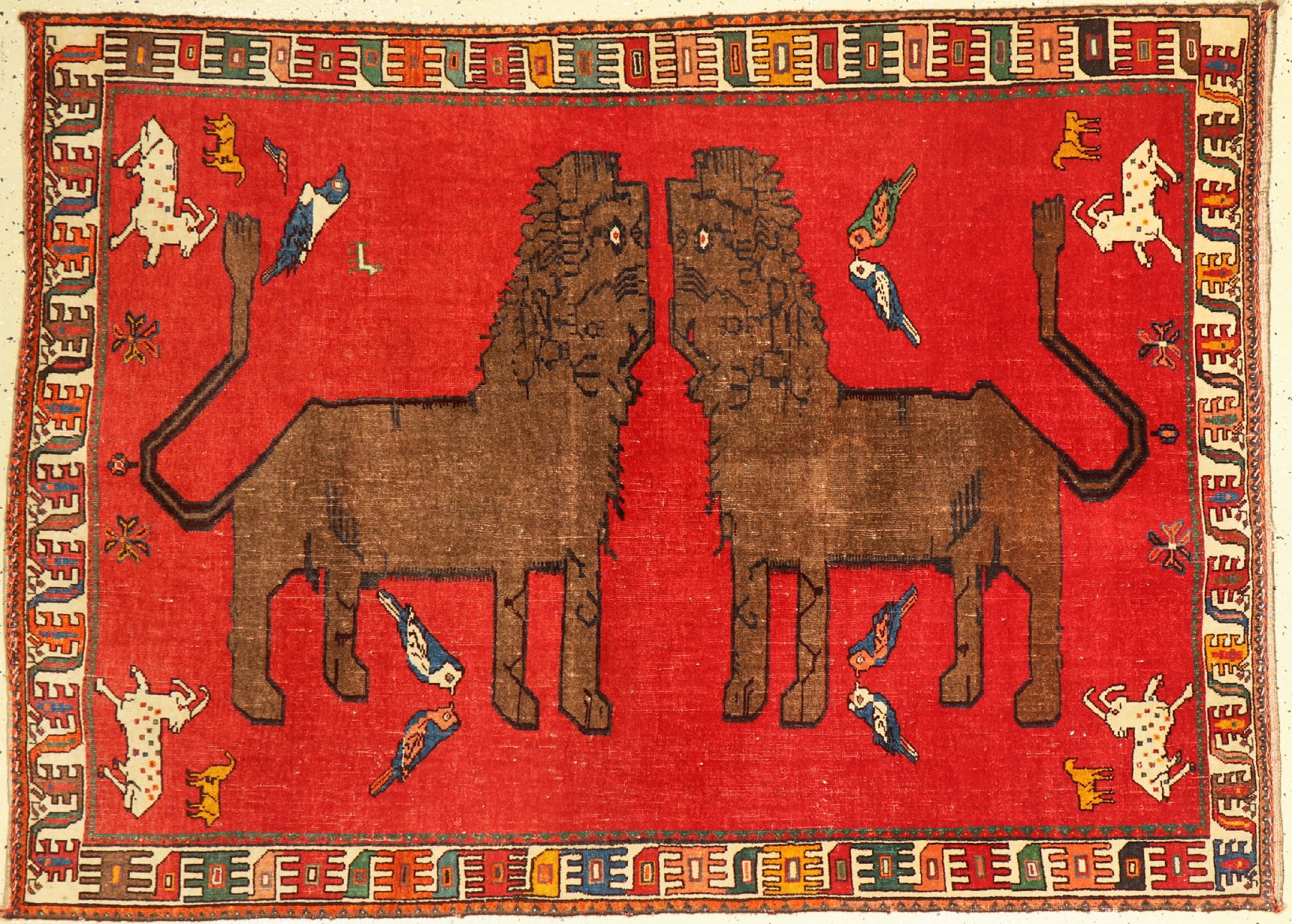 Ghaschgai alt, Persien, um 1950, Wolle auf Wolle, ca. 180 x 130 cm, EHZ: 3-4