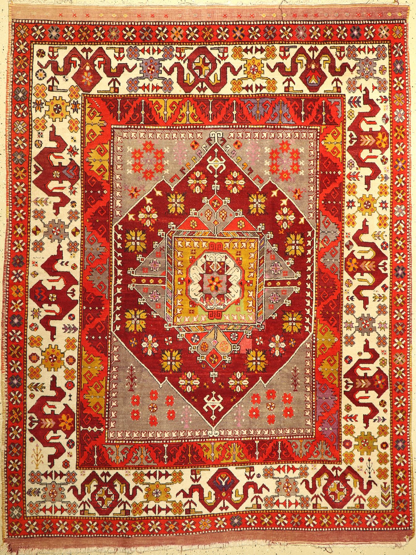 Kirsehir alt, Türkei, um 1930, Wolle auf Wolle, ca. 260 x 200 cm, EHZ: 2-3.