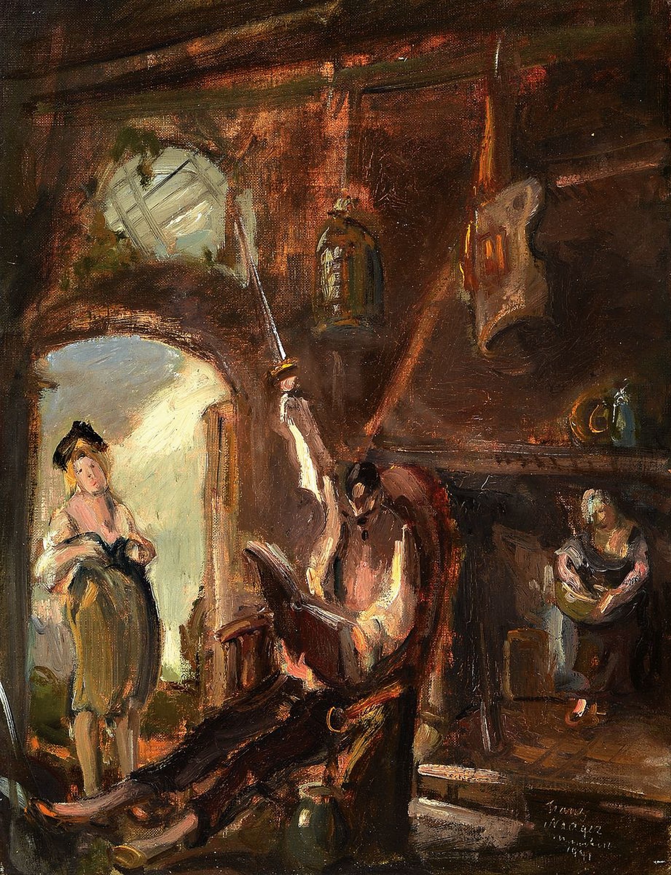 Franz Naager, 1870-1942 München, deutscher Maler, Kunstsammler und Unternehmer, lebte 1901 bis 1913 in Venedig, wo er Kunstwerkstätten gründete, ...