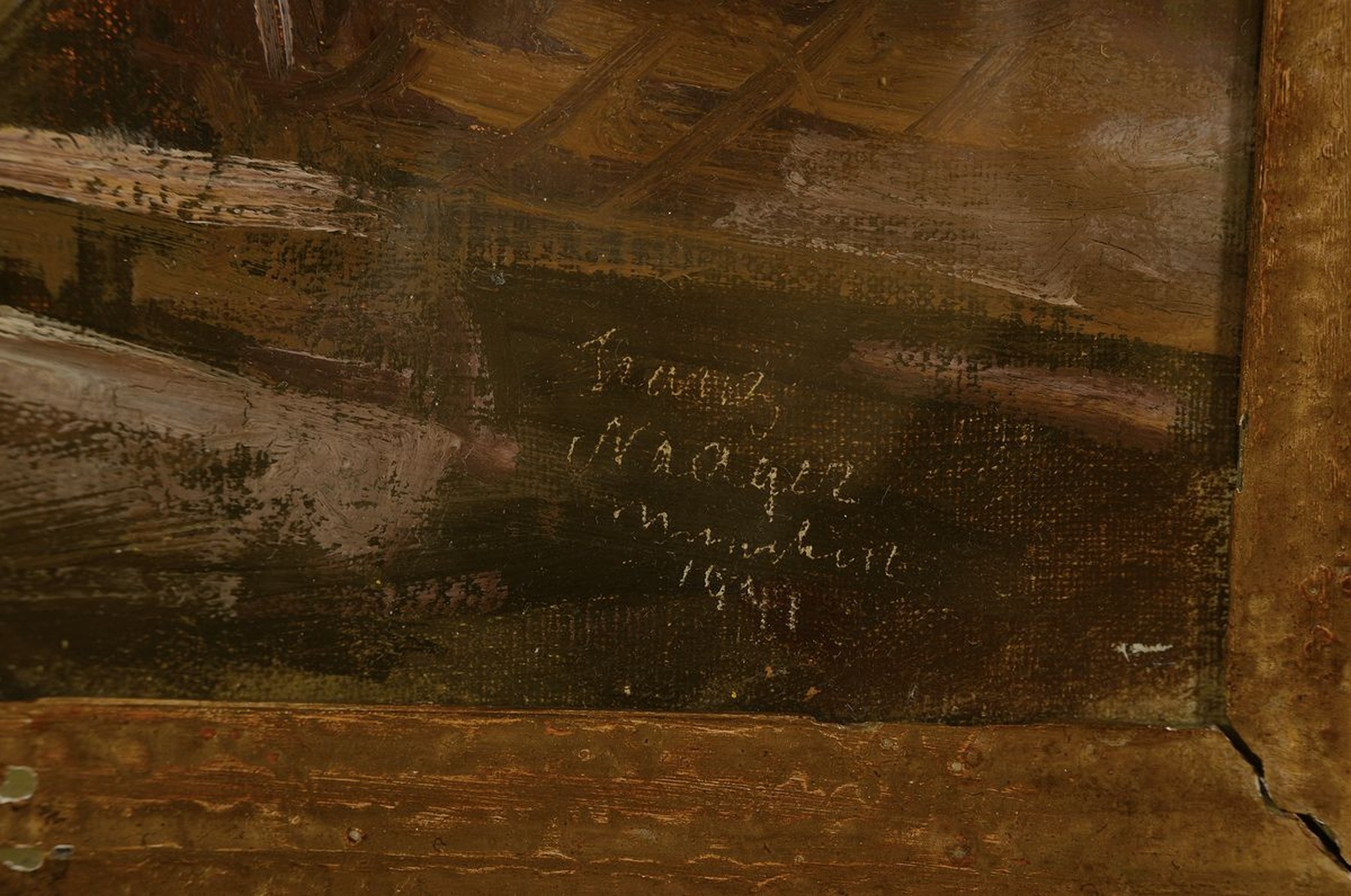 Detail a: Franz Naager, 1870-1942 München, deutscher Maler, Kunstsammler und Unternehmer, lebte 1901 bis 1913 in Venedig, wo er Kunstwerkstätten gründete, ...