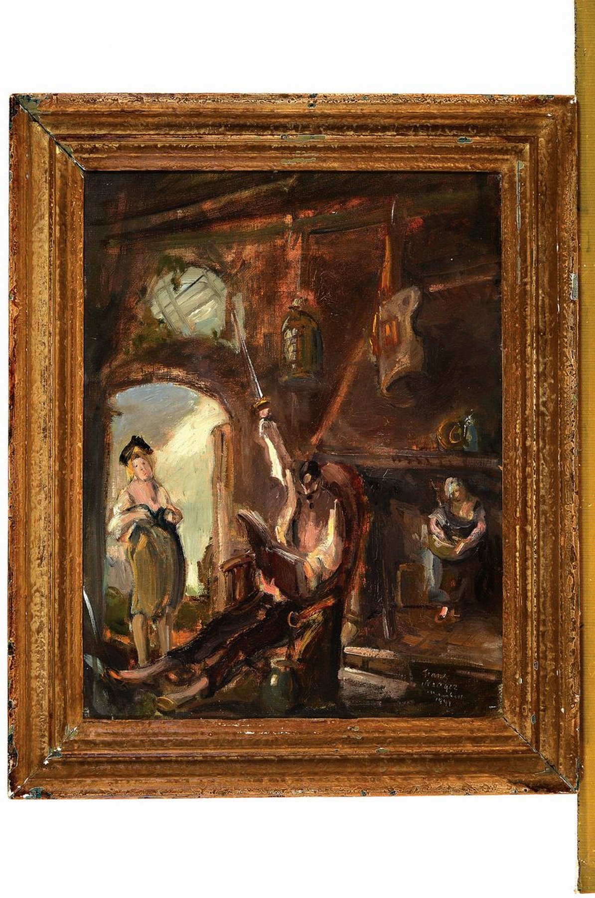 Detail k: Franz Naager, 1870-1942 München, deutscher Maler, Kunstsammler und Unternehmer, lebte 1901 bis 1913 in Venedig, wo er Kunstwerkstätten gründete, ...