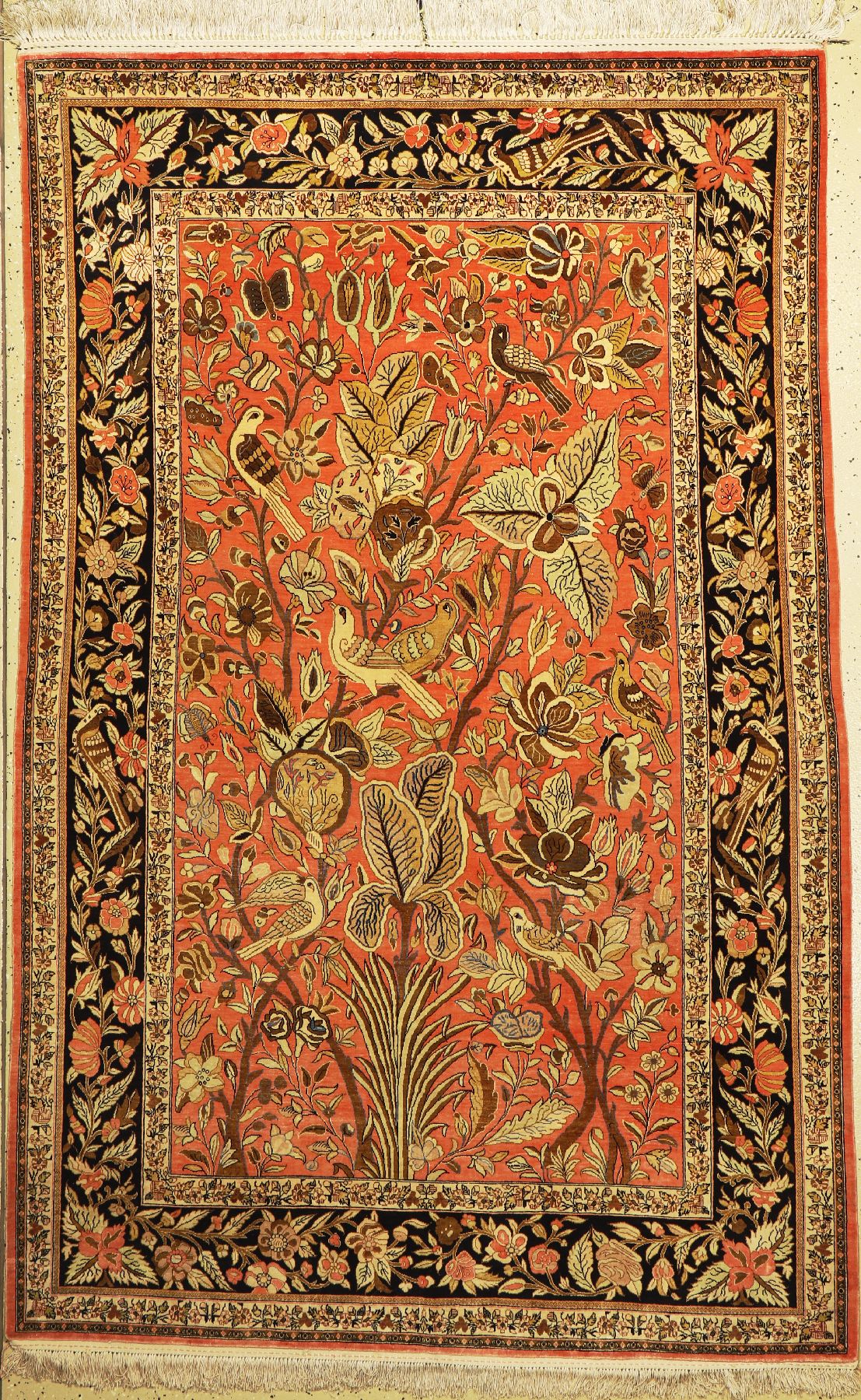 Ghom Seide fein(Shakeri), Persien, um 1940,reine Naturseide, ca. 215 x 140 cm, EHZ: 2
