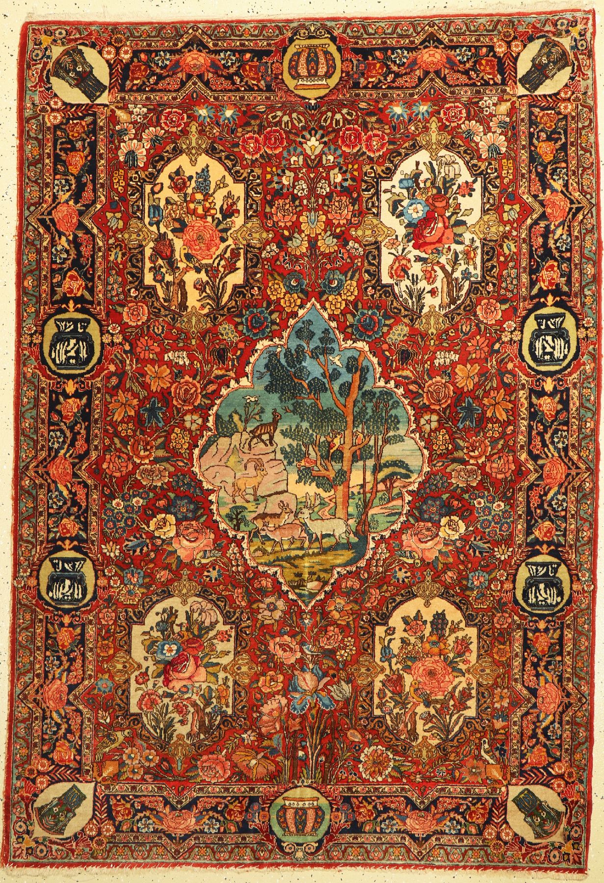 Antiker Täbriz fein, Persien, um 1910, Korkwolle, ca. 205 x 140 cm, EHZ: 2