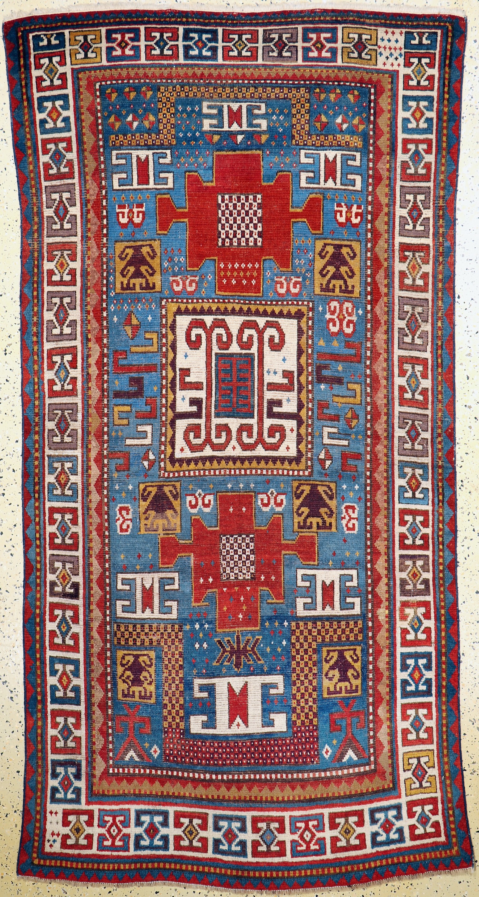 Karachoph Kazak antik, Kaukasus, 19.Jhd, Wolle auf Wolle, ca. 235 x 120 cm, museal, Fast identisch zu Battenberg Orientteppiche Band 1 1979 Seite ...